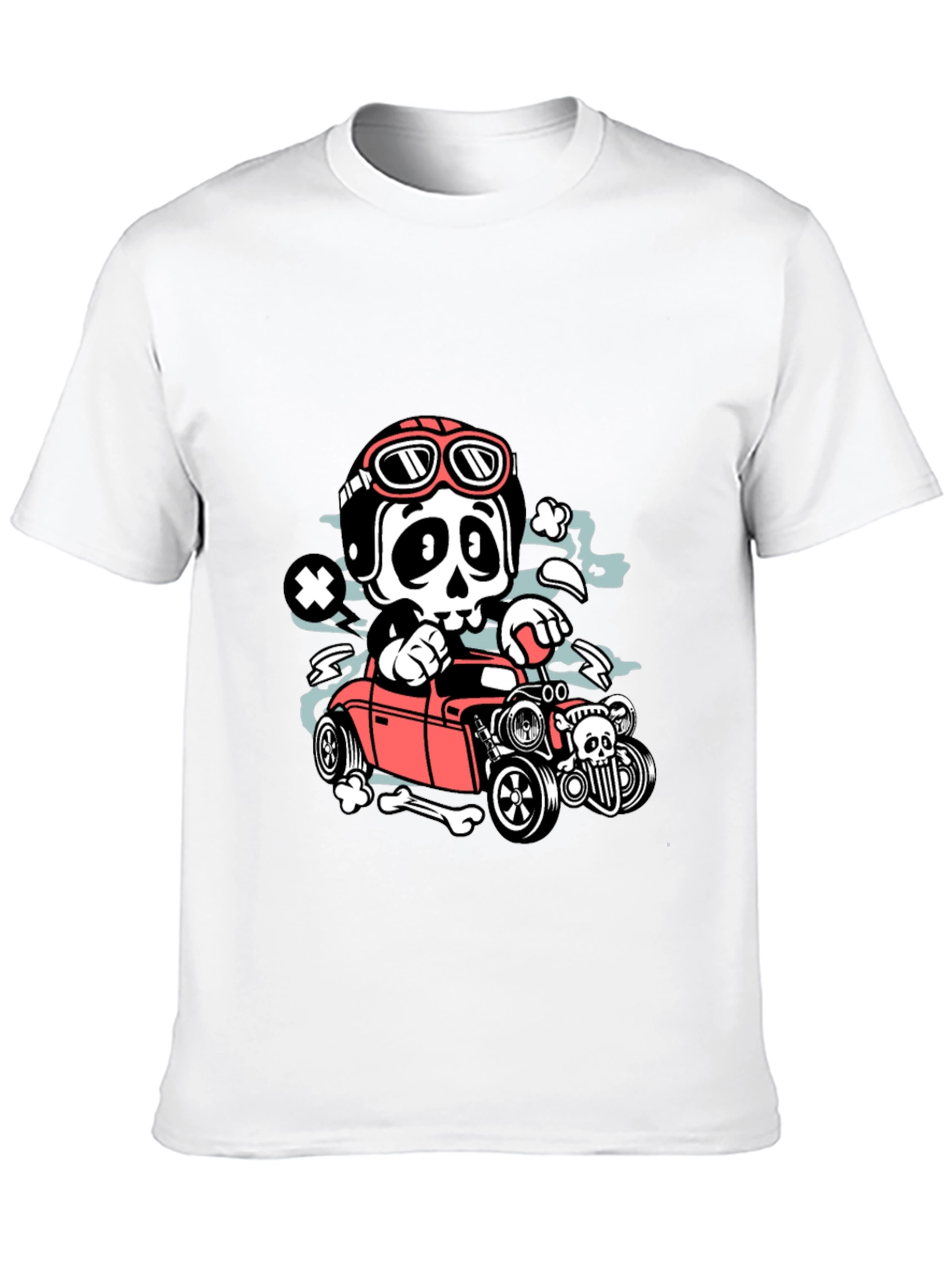 Skull Hot Rod T-Shirt - Rocker Style