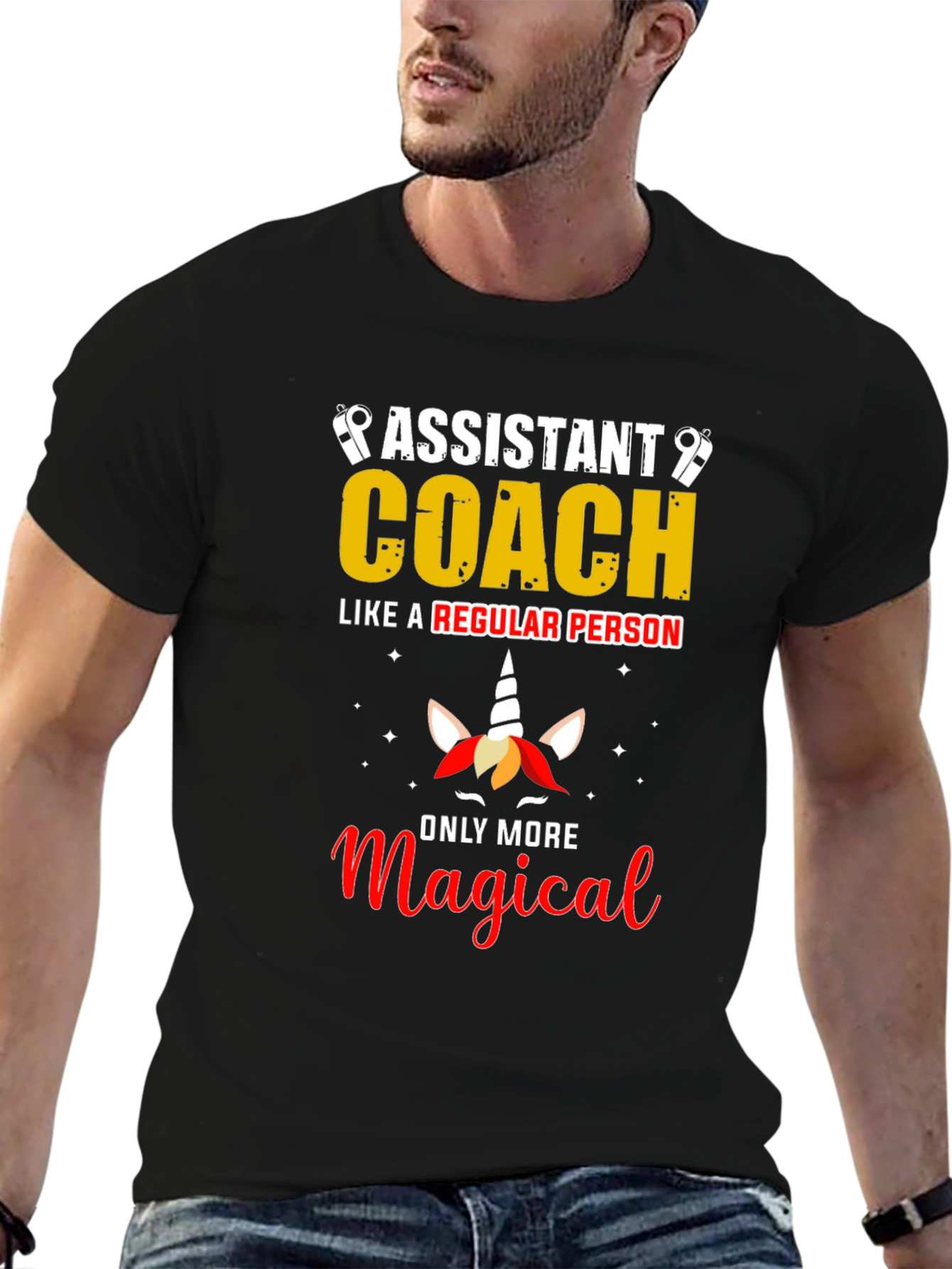 Assistant Coach Unicorn Graphic T-Shirt