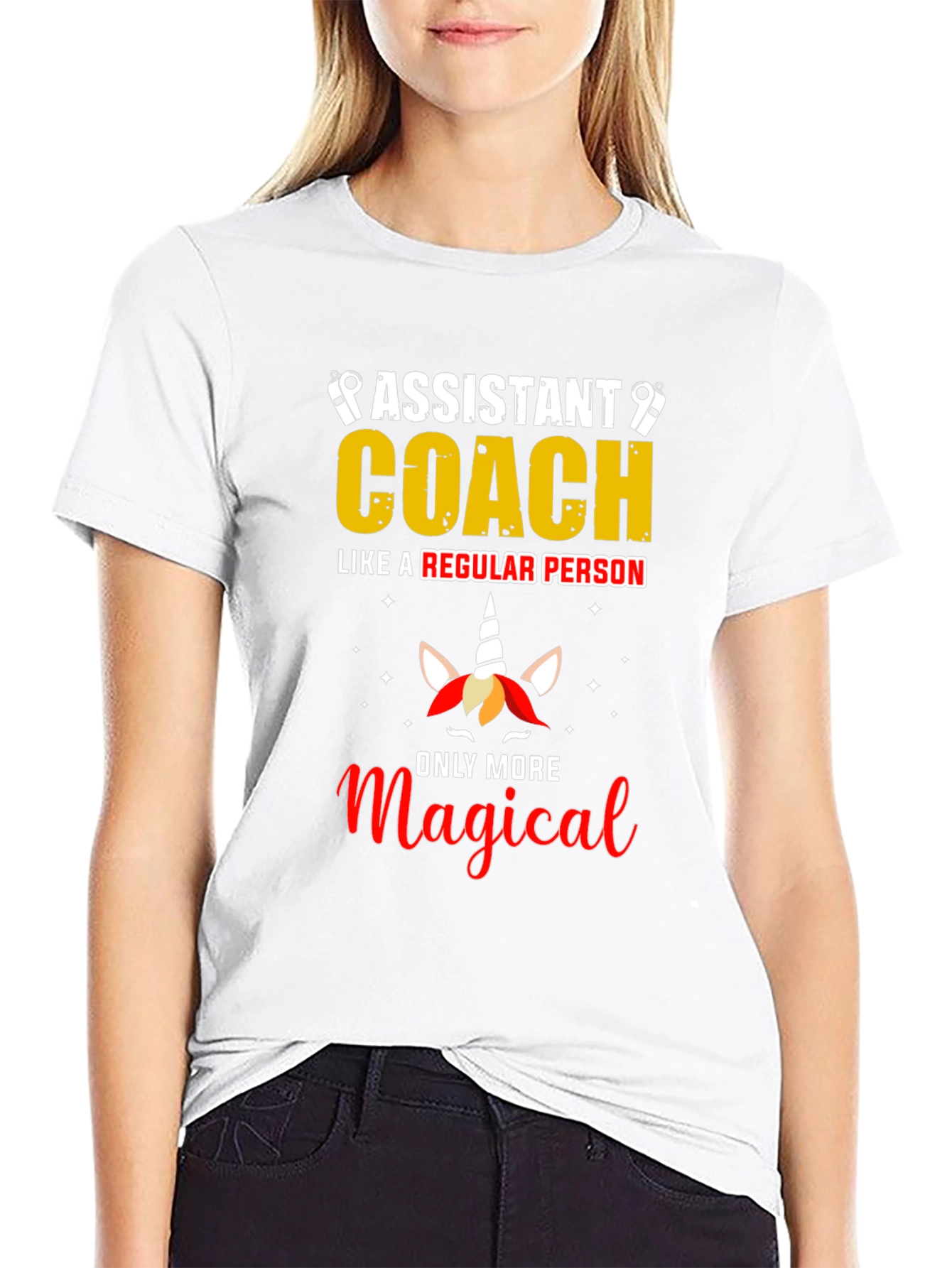 Assistant Coach Unicorn Graphic T-Shirt
