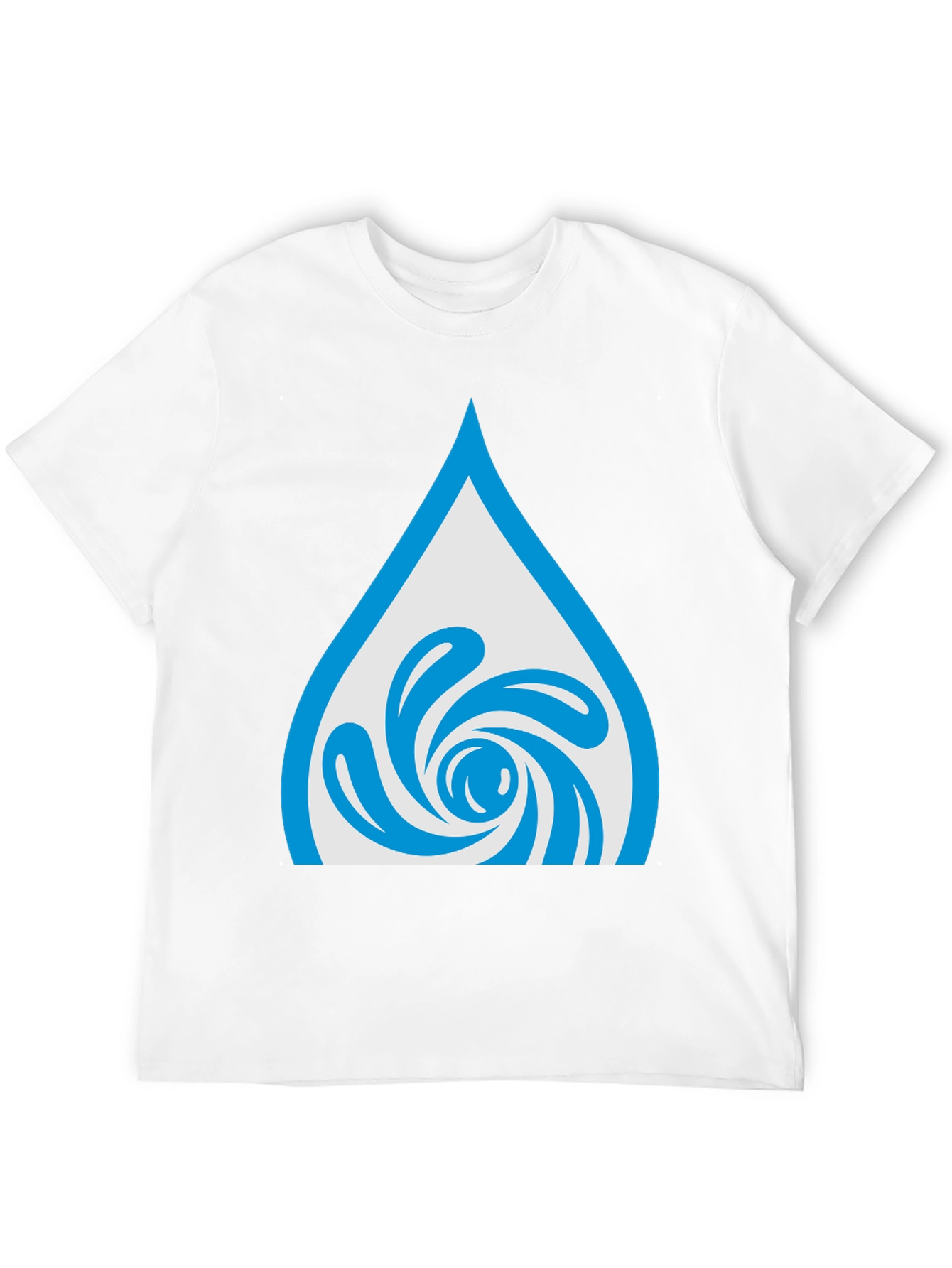 Water Drop Swirl Graphic Tee - Black Cotton Blend