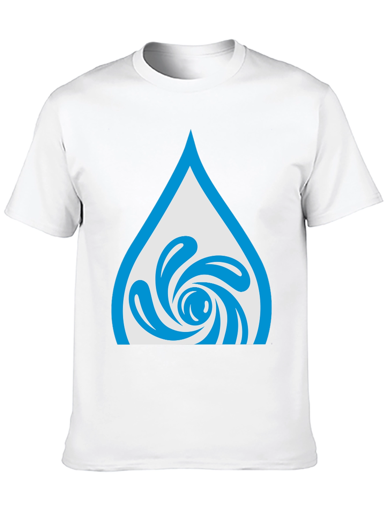Water Drop Swirl Graphic Tee - Black Cotton Blend