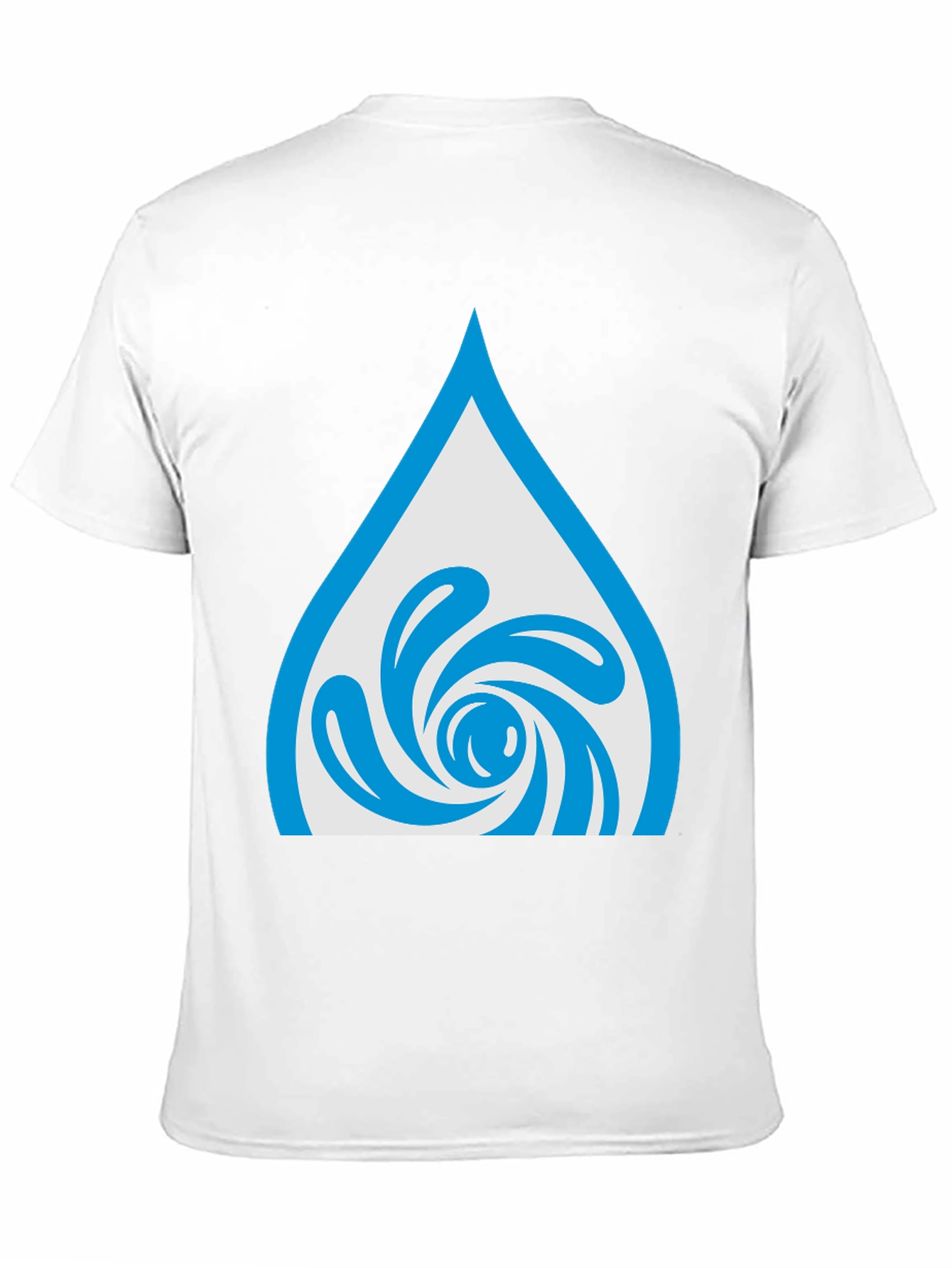 Water Drop Swirl Graphic Tee - Black Cotton Blend