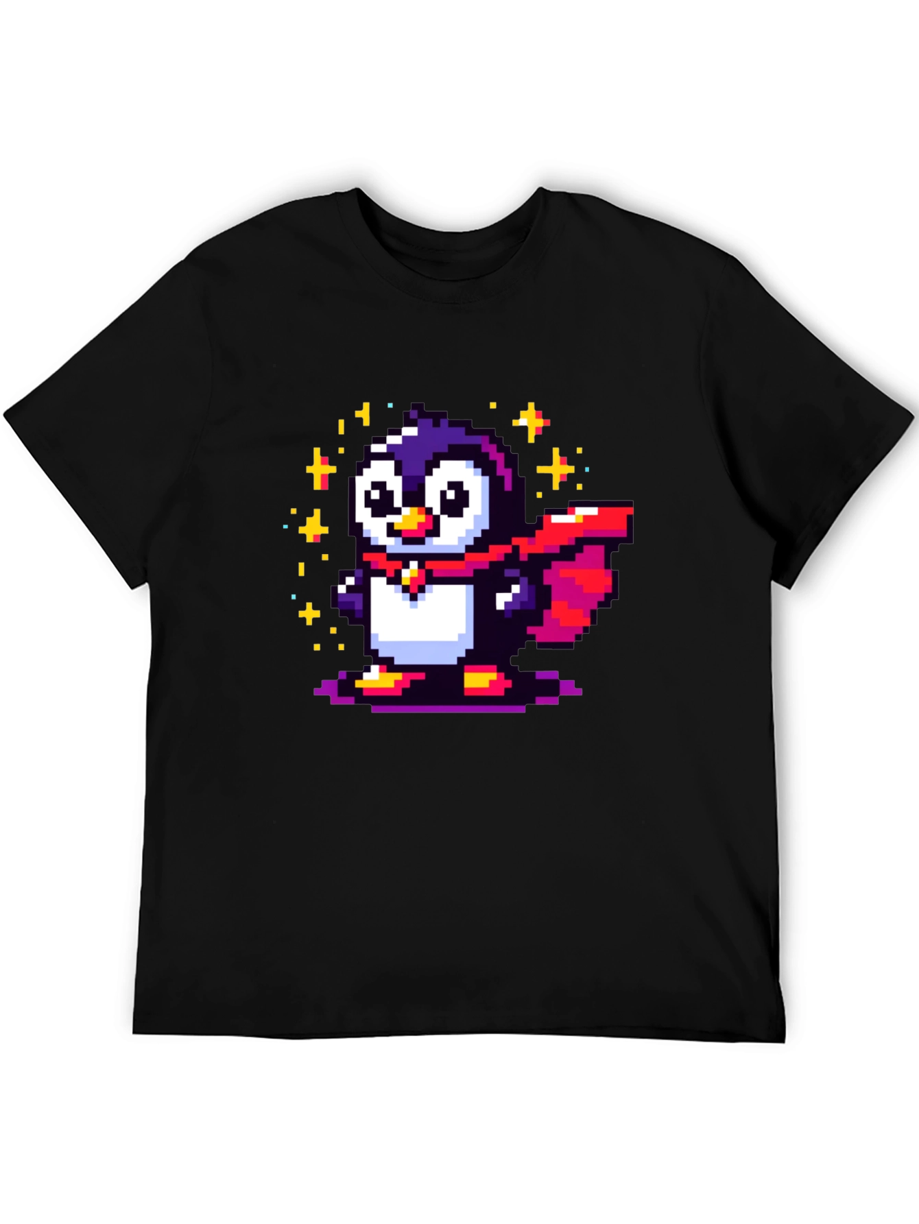 Pixel Penguin Superhero T-Shirt