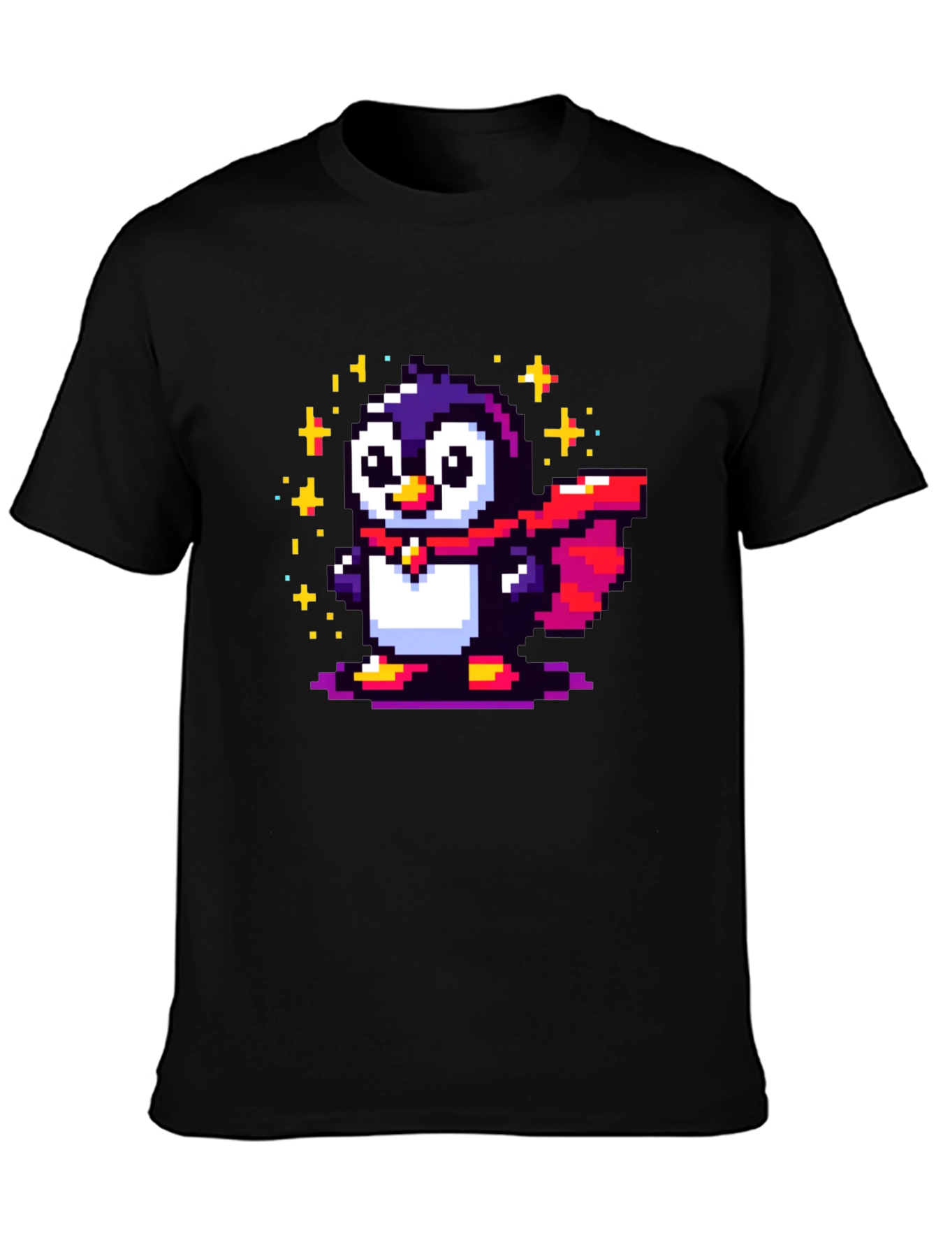 Pixel Penguin Superhero T-Shirt
