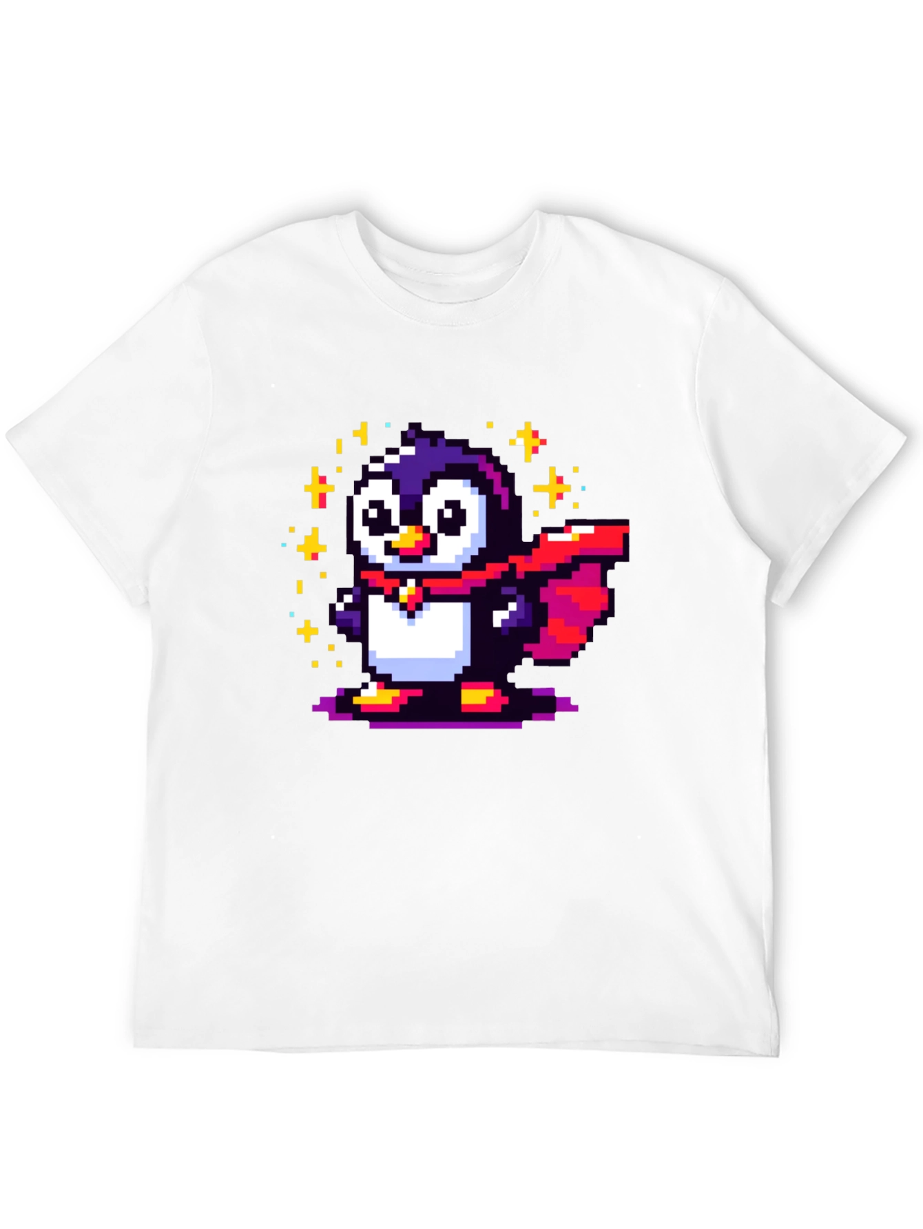 Pixel Penguin Superhero T-Shirt