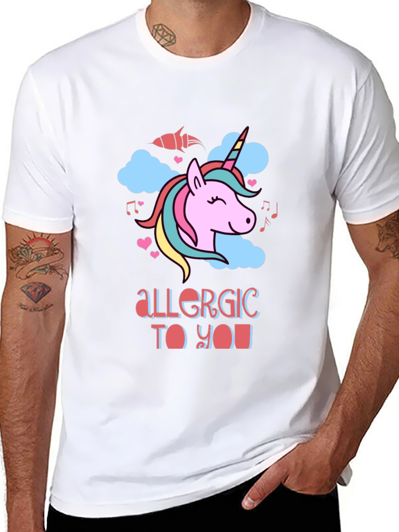 Unicorn Allergic To You Black T-Shirt
