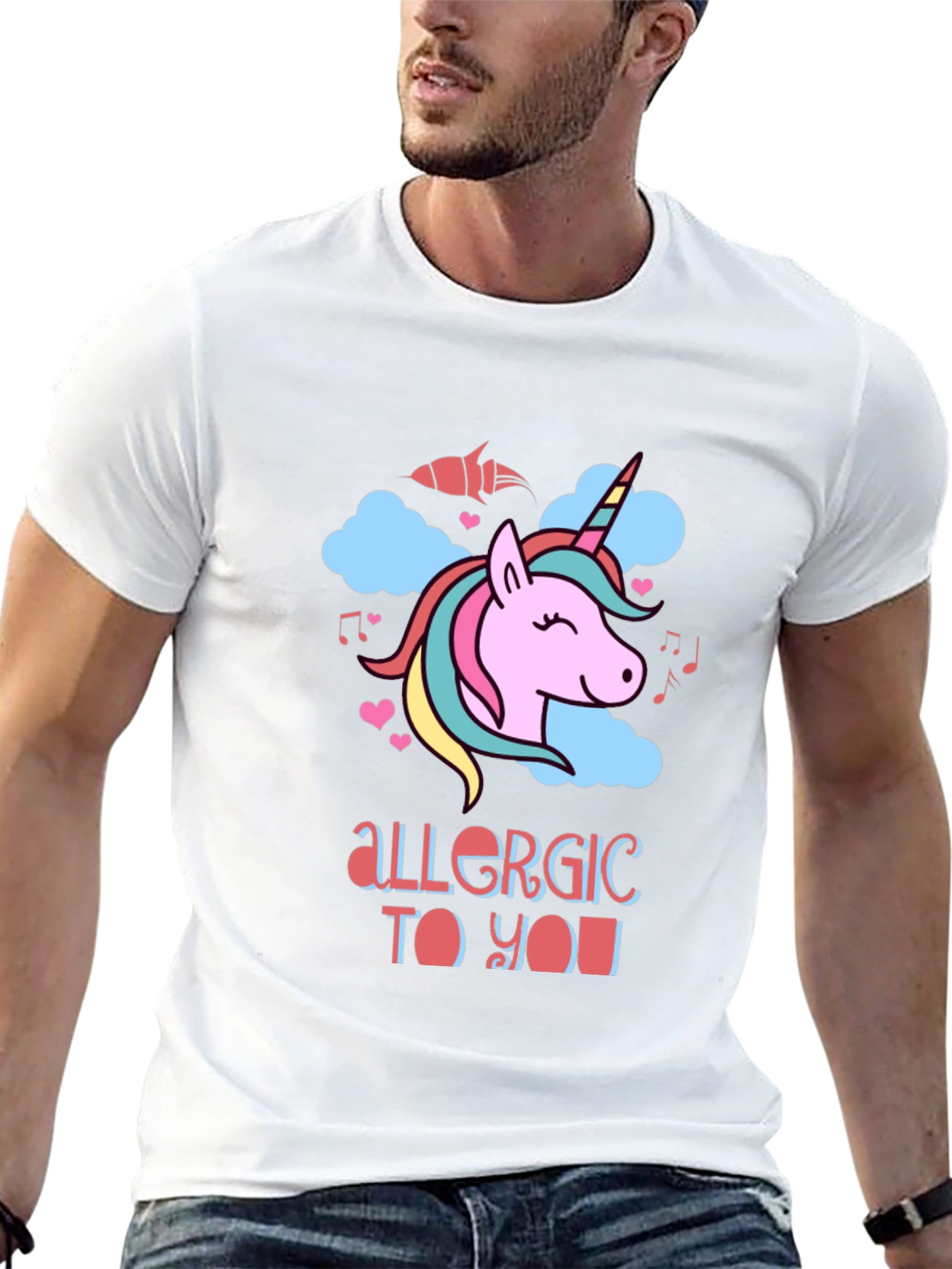 Unicorn Allergic To You Black T-Shirt
