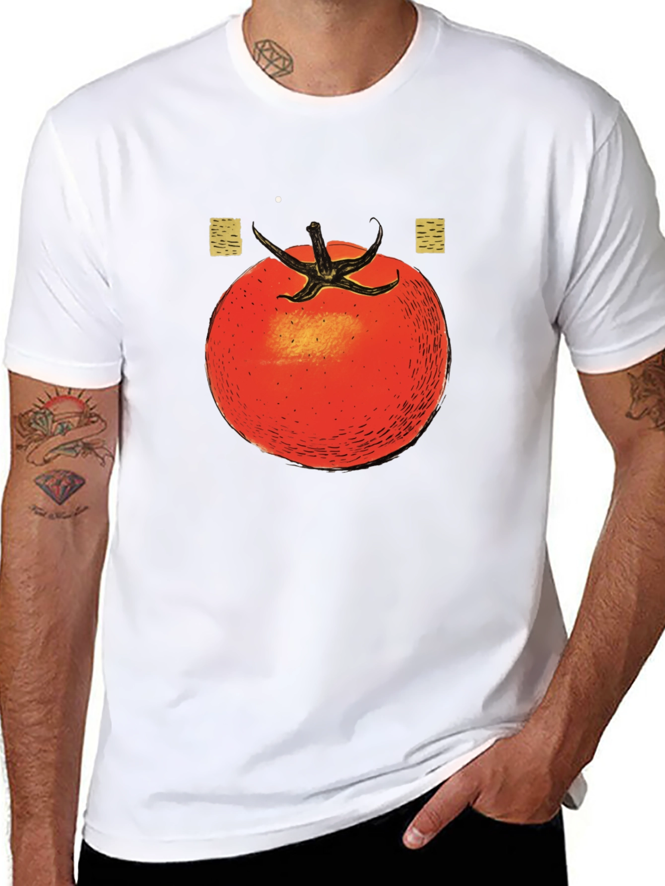 Tomato Graphic Print Black T-Shirt