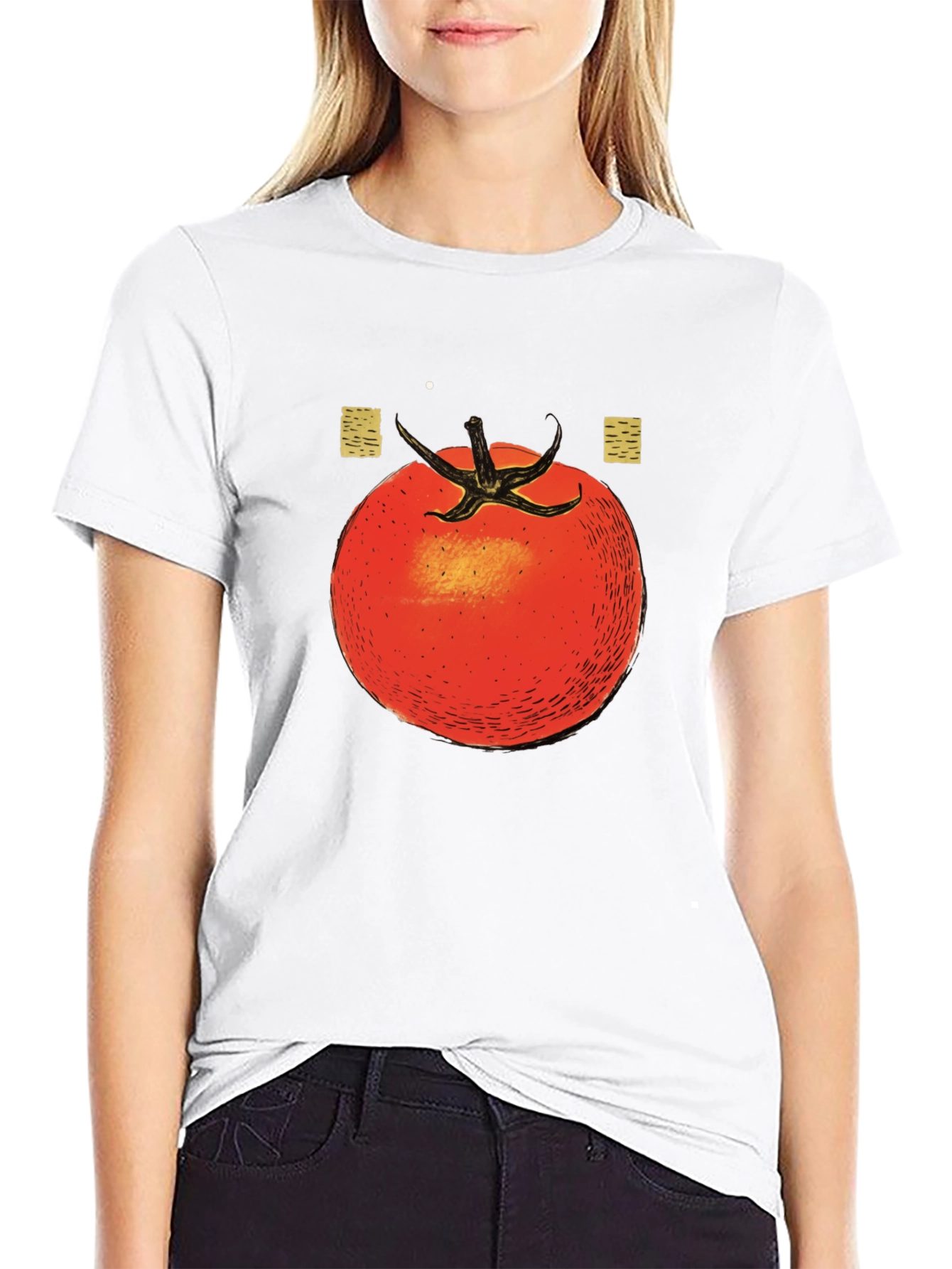 Tomato Graphic Print Black T-Shirt