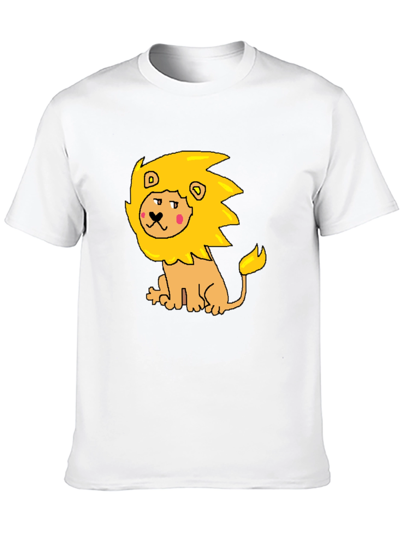 Cartoon Lion Graphic Tee - Mens Black T-Shirt