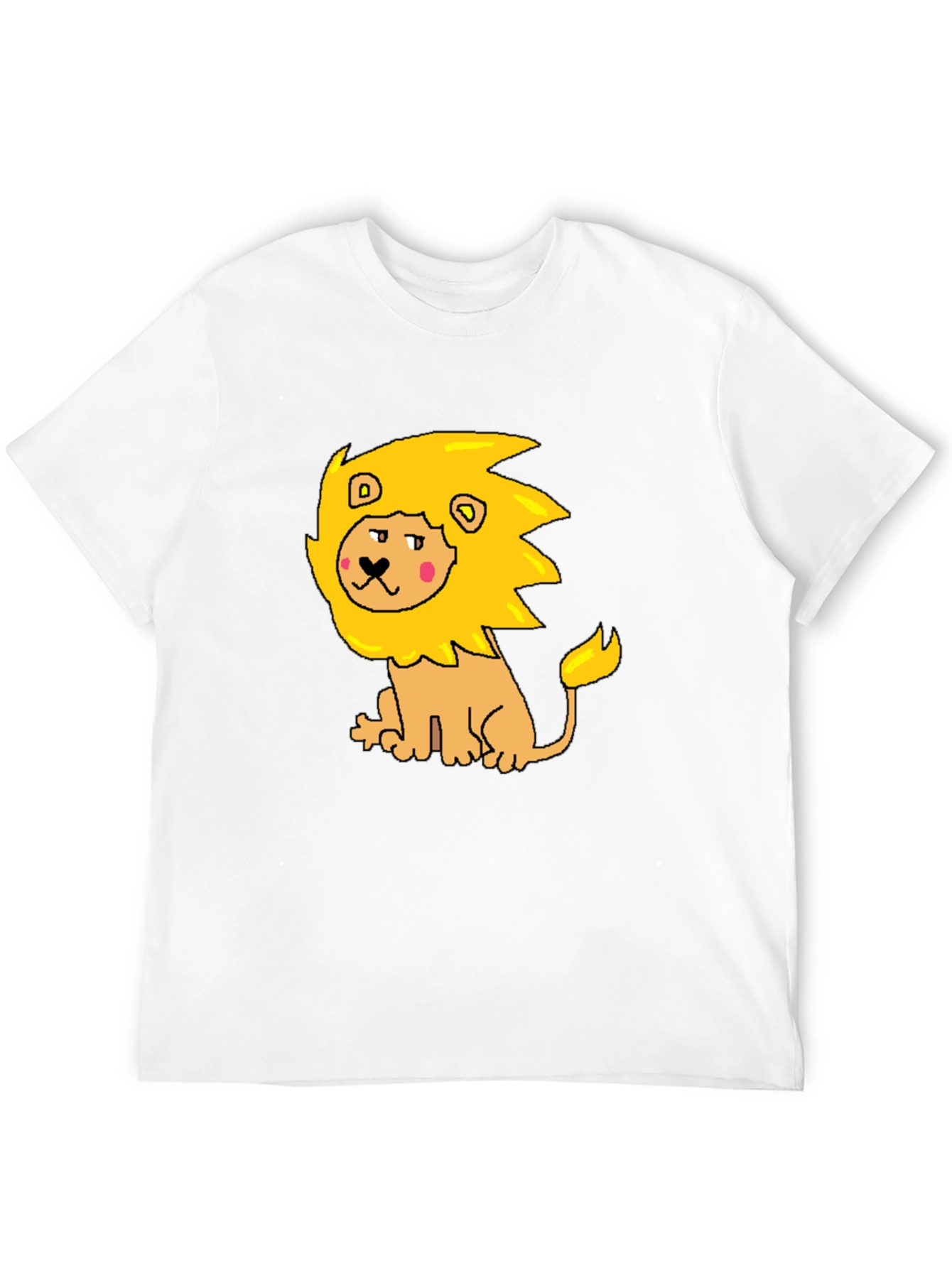Cartoon Lion Graphic Tee - Mens Black T-Shirt