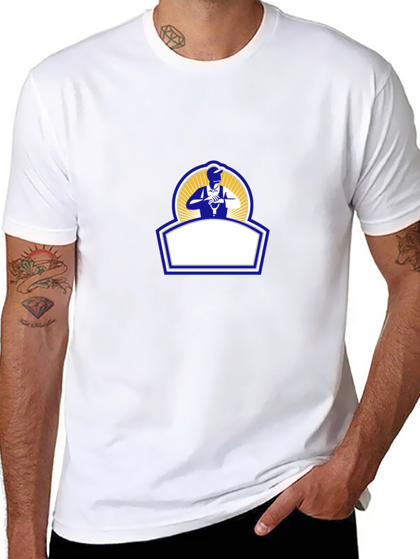 Black Graphic Tee - Electrician Design