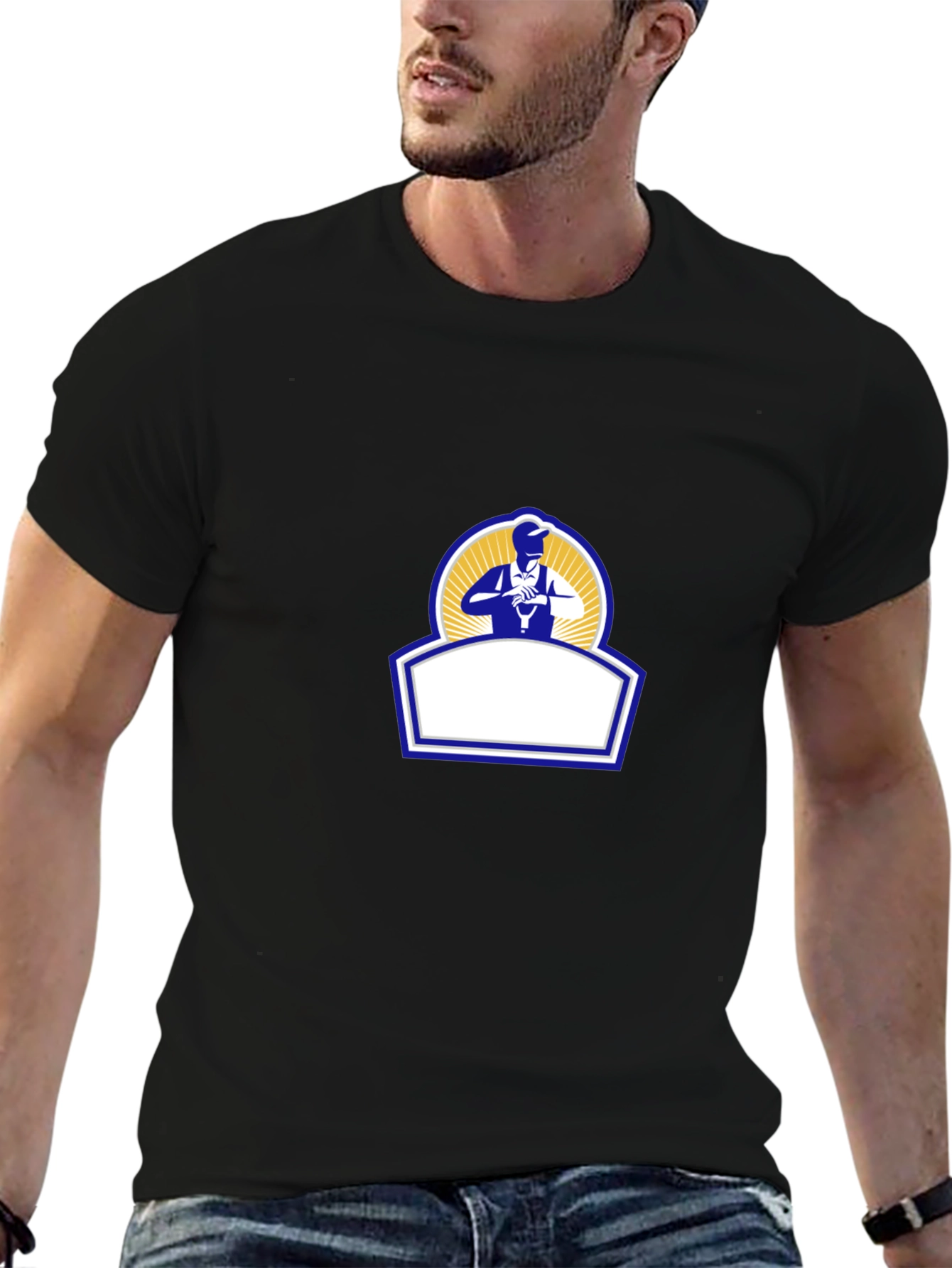 Black Graphic Tee - Electrician Design