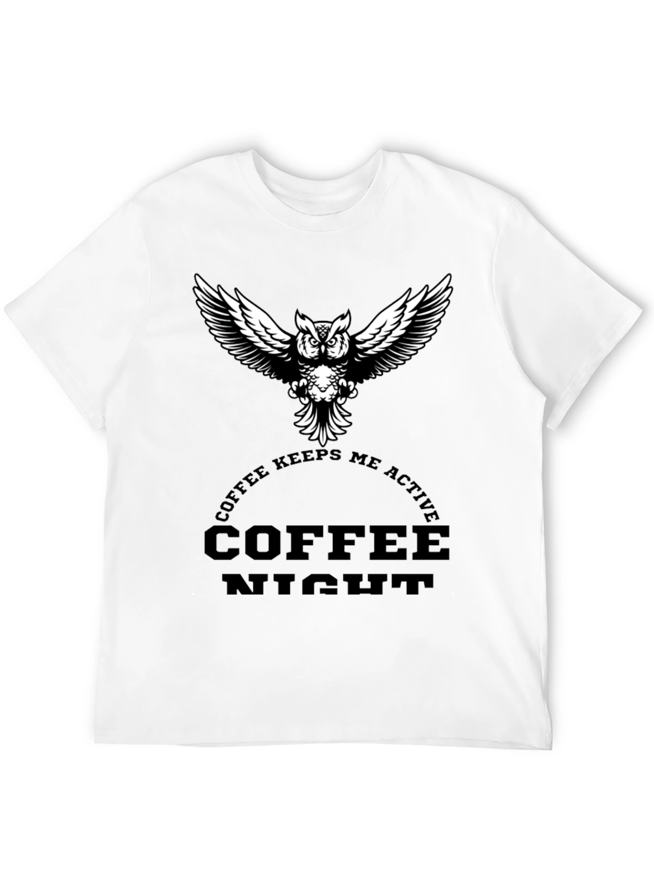 Coffee Night Owl Graphic Tee - Black