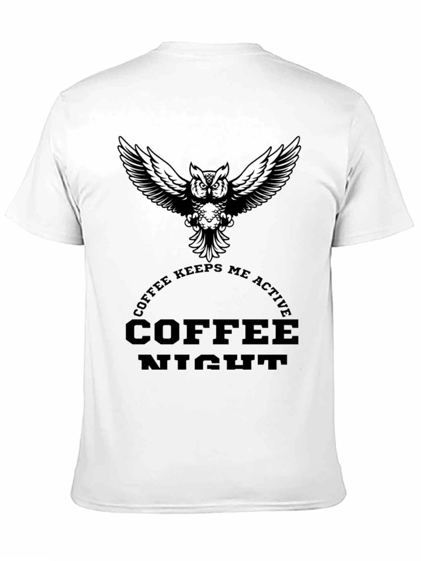 Coffee Night Owl Graphic Tee - Black