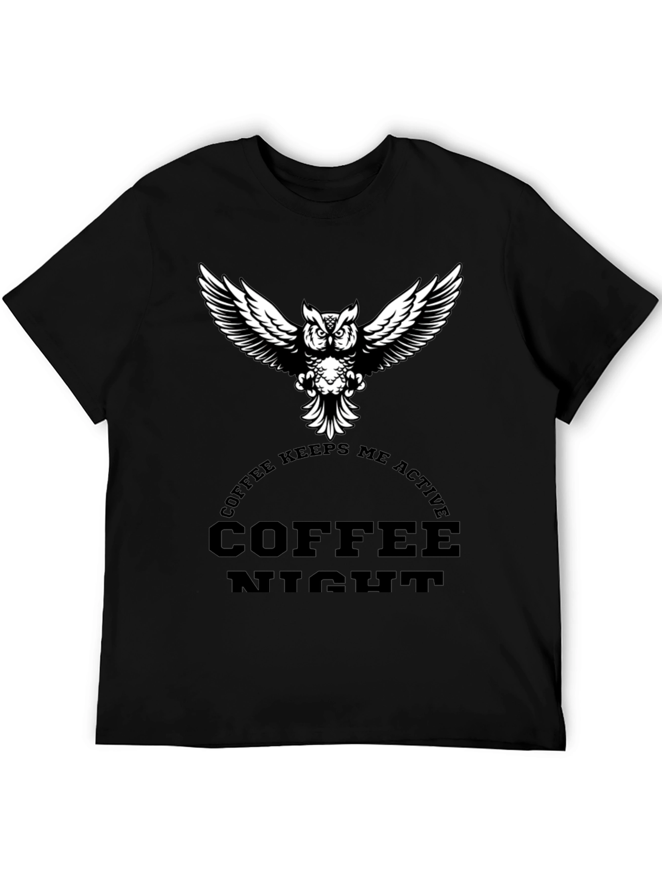 Coffee Night Owl Graphic Tee - Black