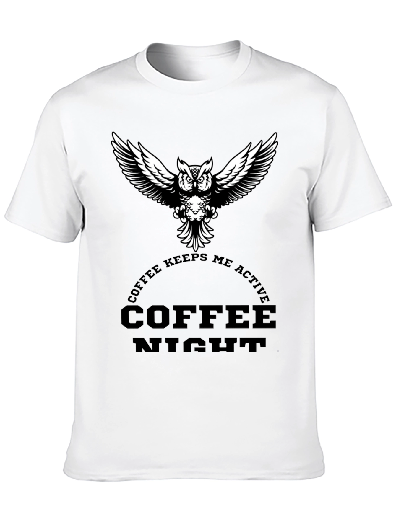 Coffee Night Owl Graphic Tee - Black