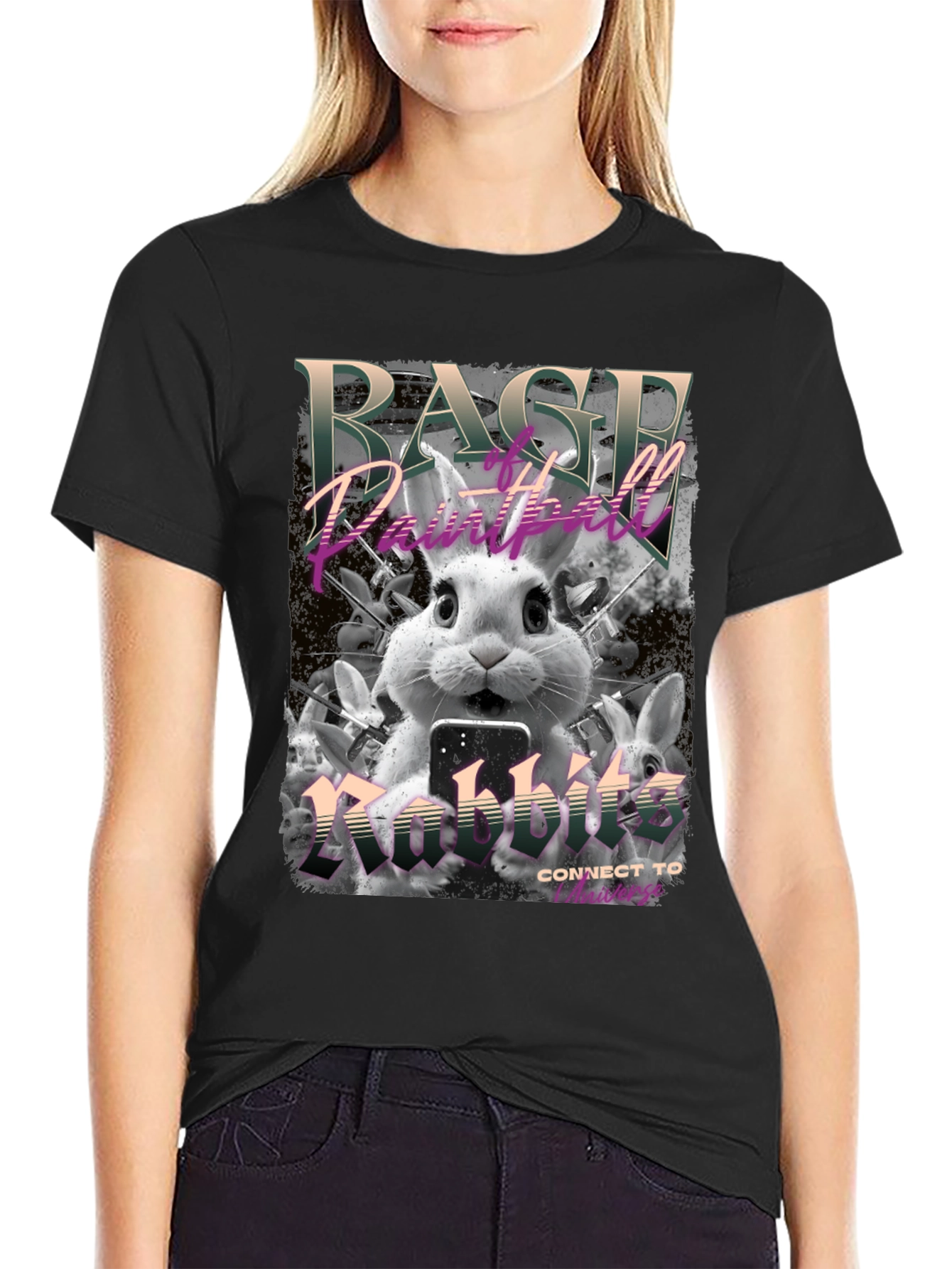 Rage Paintball Rabbit T-Shirt - Funny Bunny Design