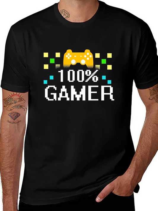 100% Gamer Black Graphic T-Shirt