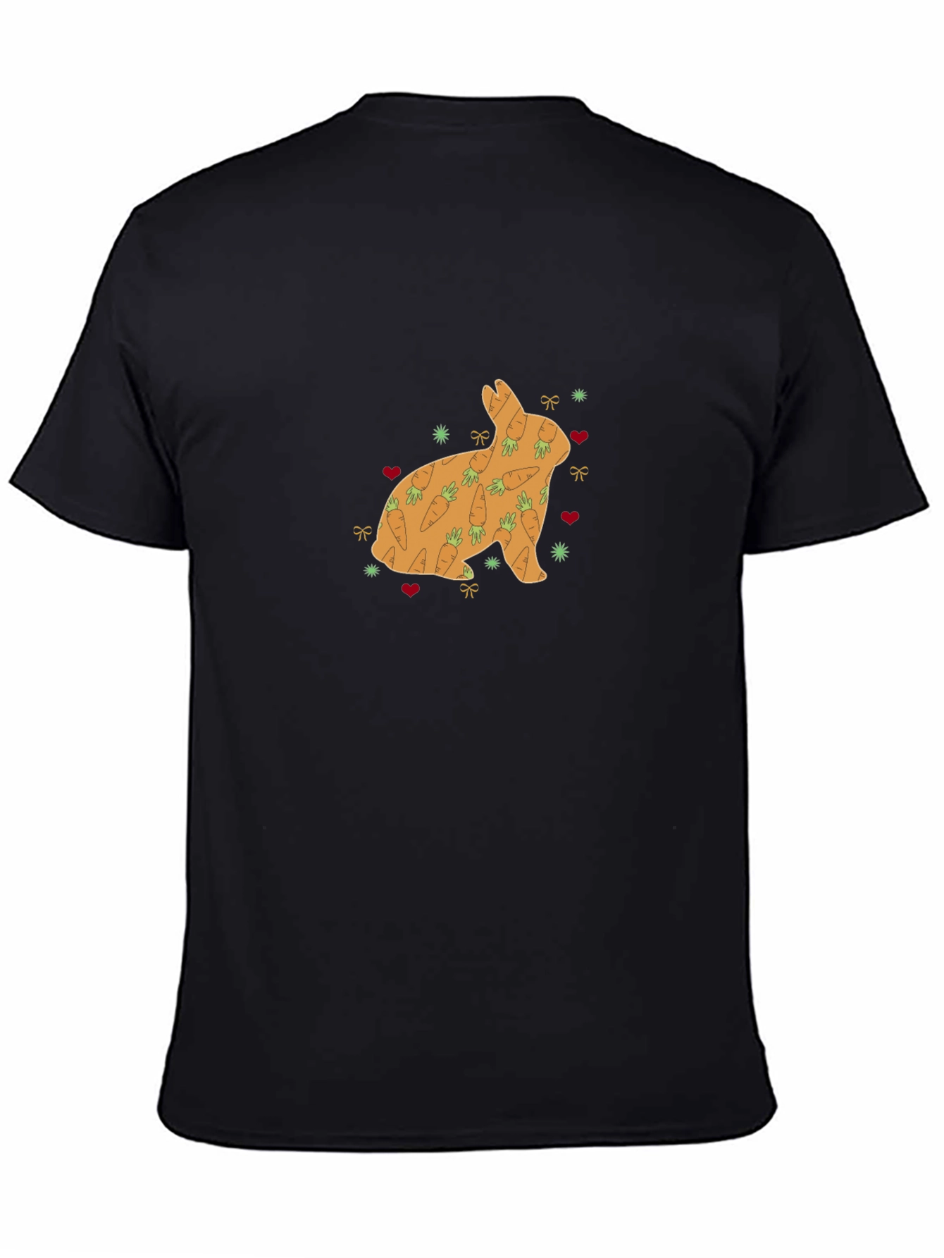 Bunny Carrots Graphic Tee - Black Cotton Blend