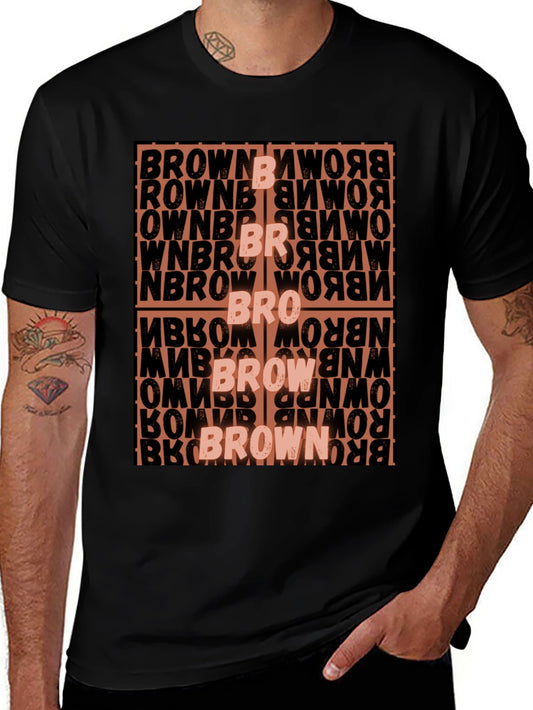 Retro Brown Wordplay Graphic Tee - Novelty Print Shirt