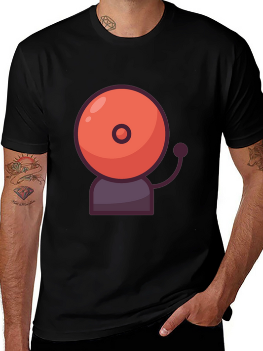 Ringing School Bell Graphic Tee - Black Cotton T-Shirt