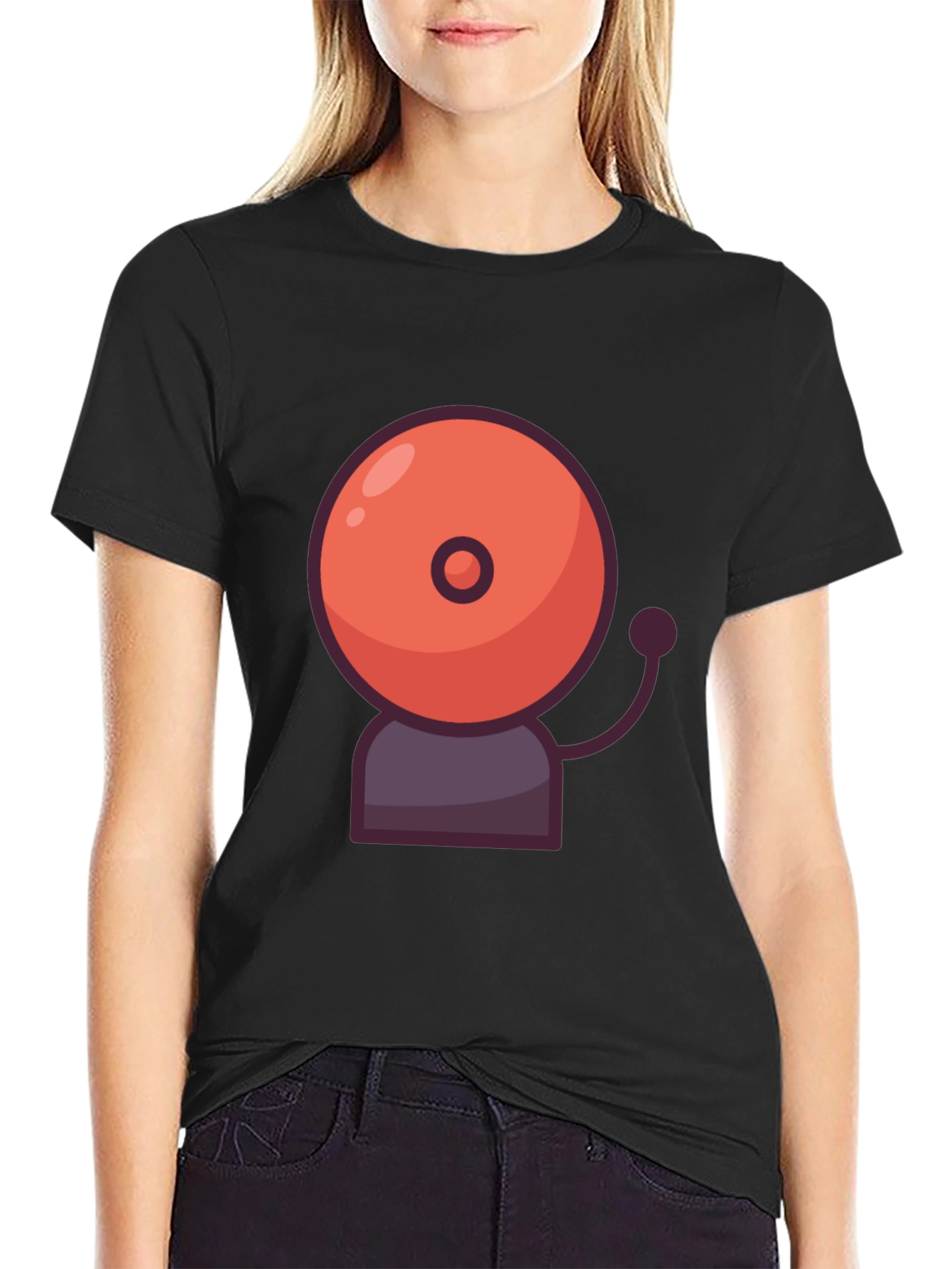 Ringing School Bell Graphic Tee - Black Cotton T-Shirt
