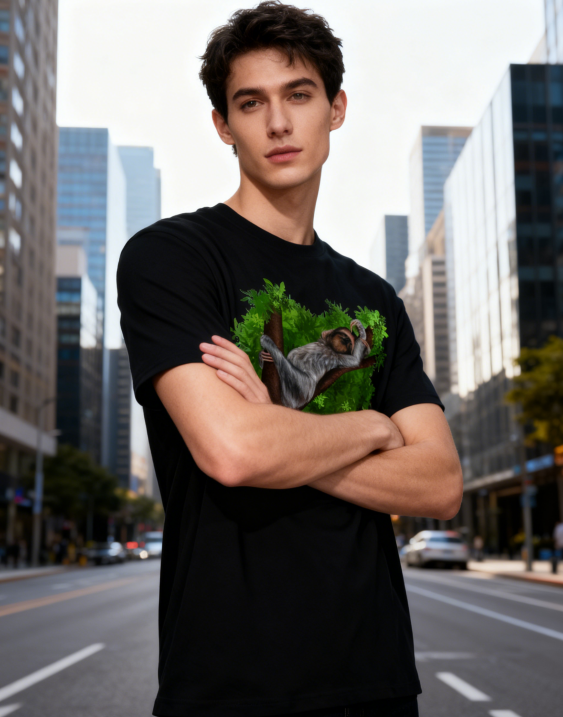 Cute Sloth Jungle Graphic T-Shirt - Animal Lover Casual Comfort Tee