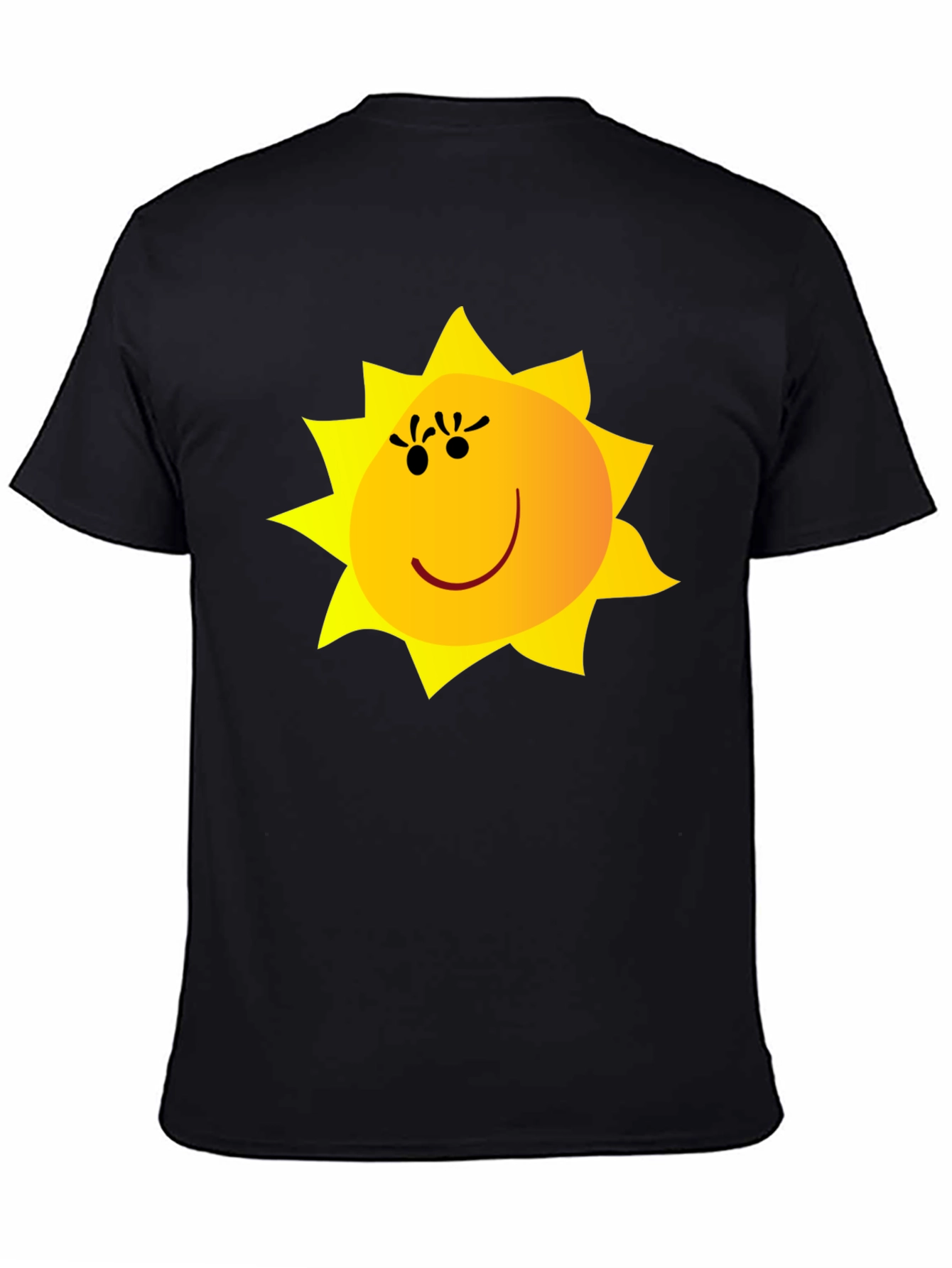 Happy Sun Graphic Tee - Black Cotton Blend