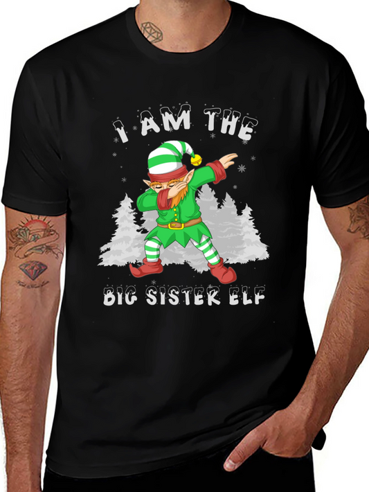 Big Sister Elf Dab Christmas Holiday T-Shirt