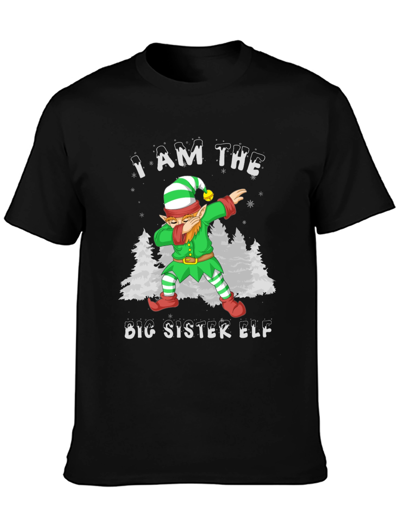 Big Sister Elf Dab Christmas Holiday T-Shirt