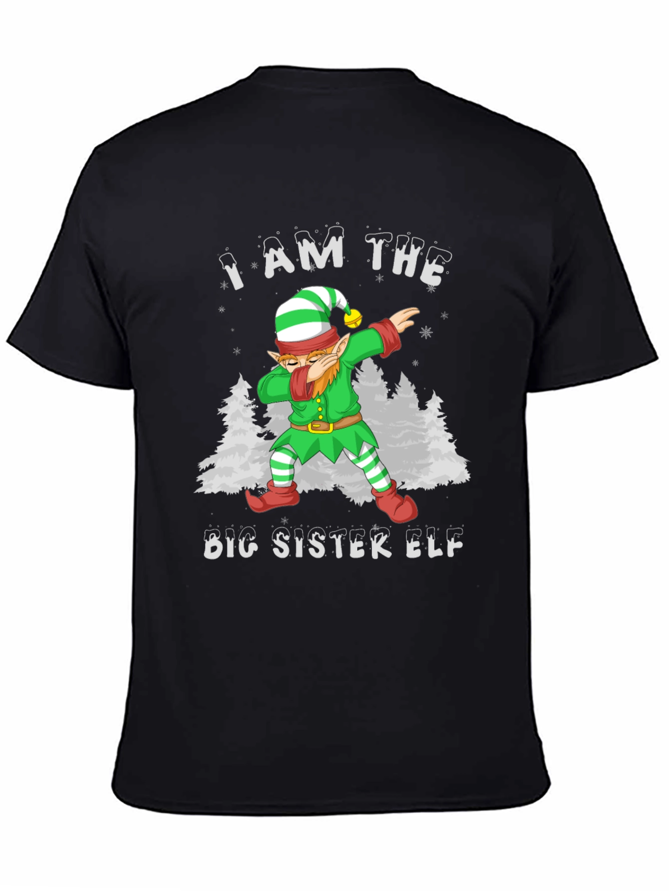 Big Sister Elf Dab Christmas Holiday T-Shirt
