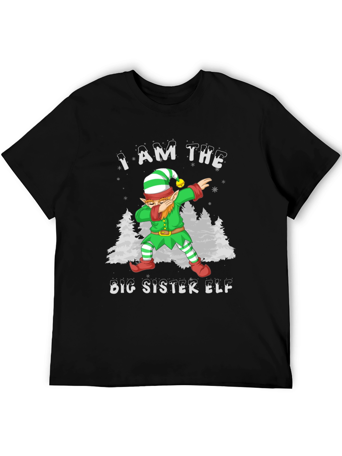 Big Sister Elf Dab Christmas Holiday T-Shirt