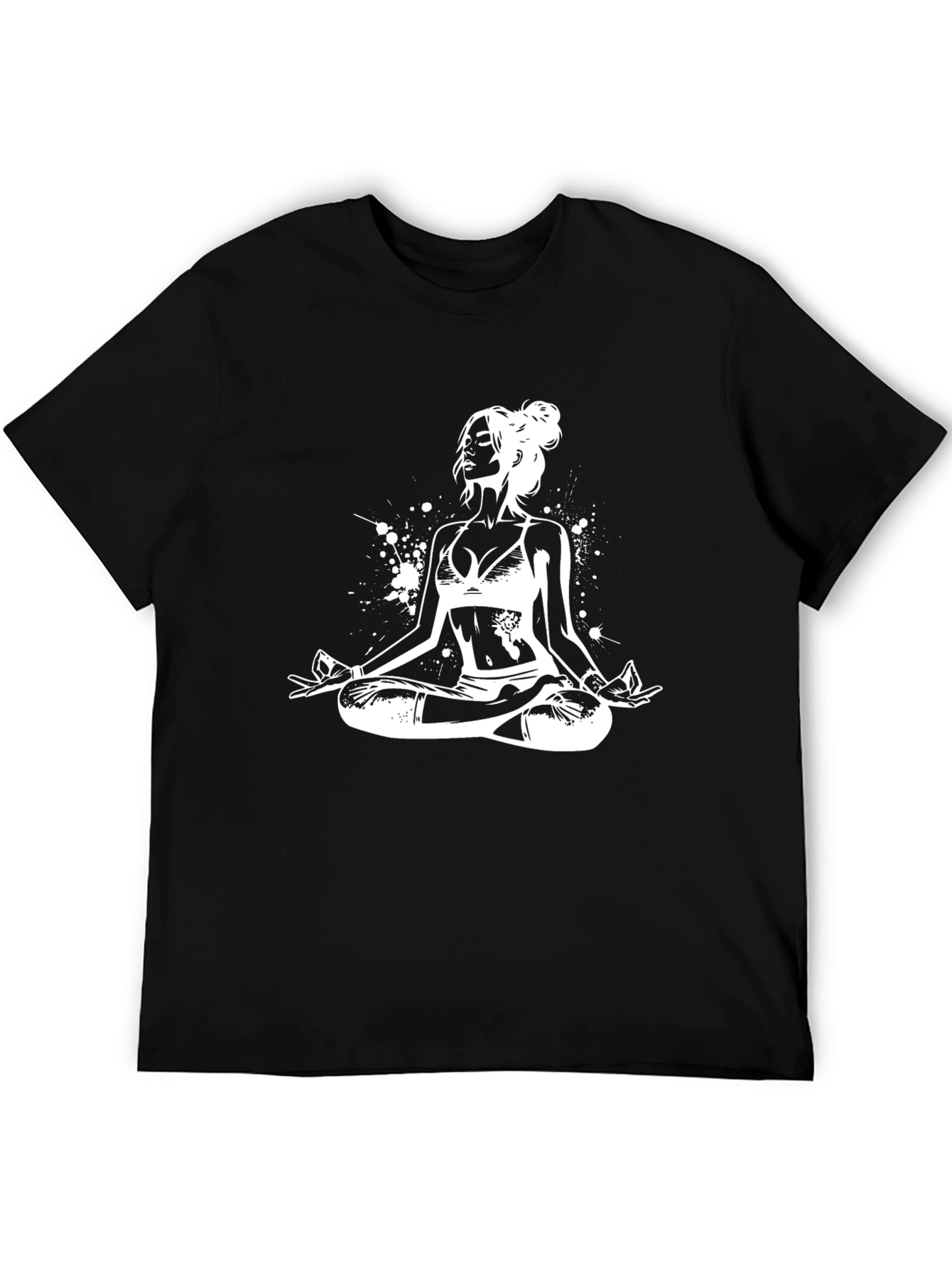 Yoga Woman Graphic Tee - Black Cotton Blend