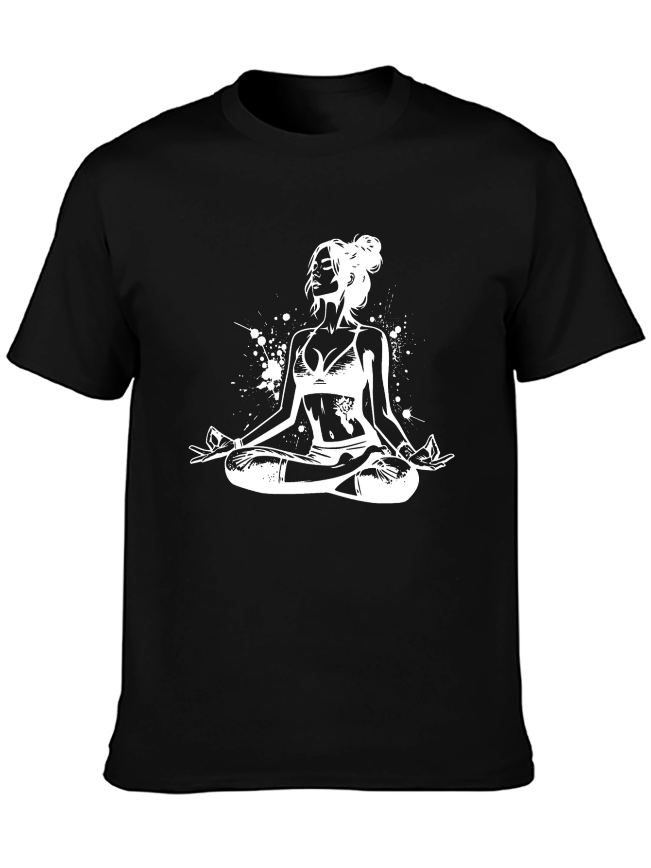 Yoga Woman Graphic Tee - Black Cotton Blend
