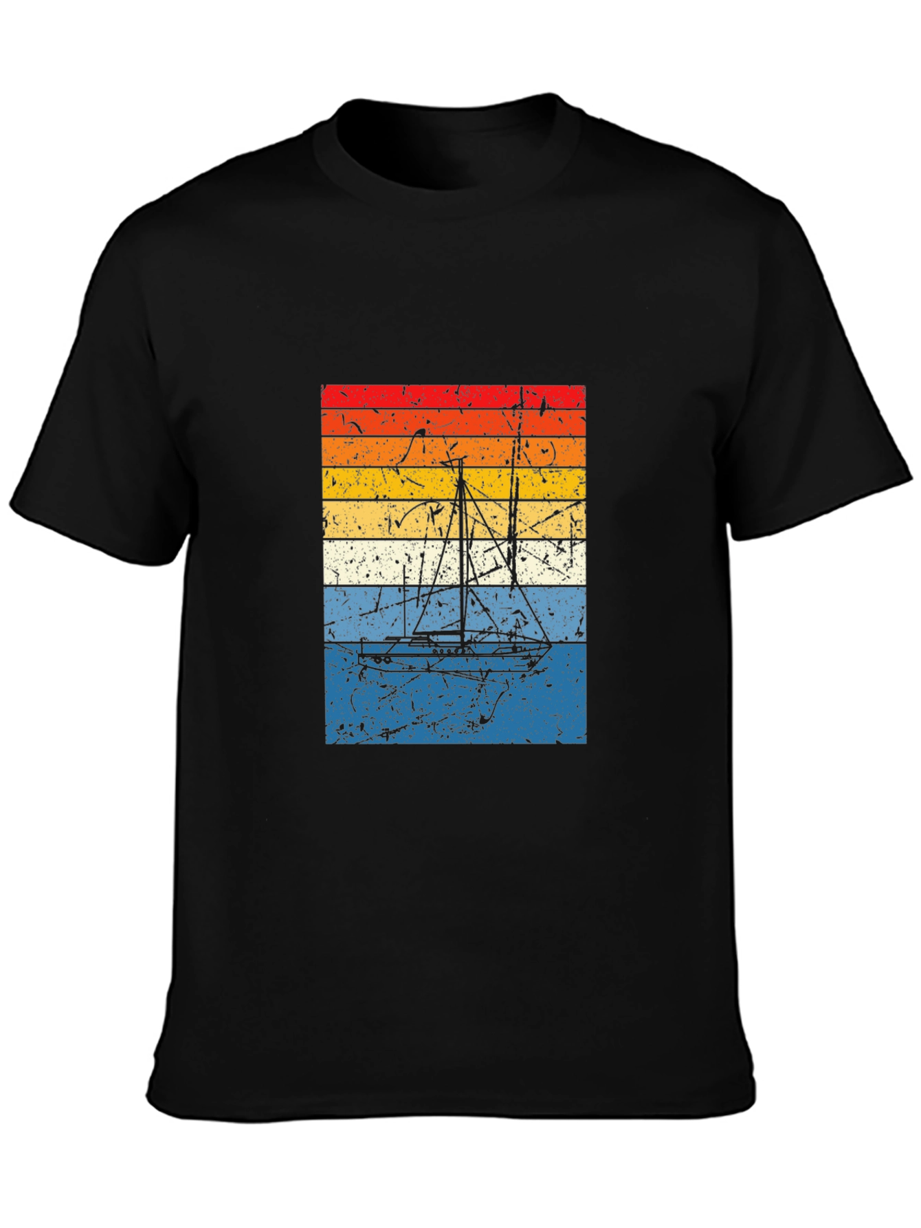 Retro Sunset Sailboat Graphic Tee