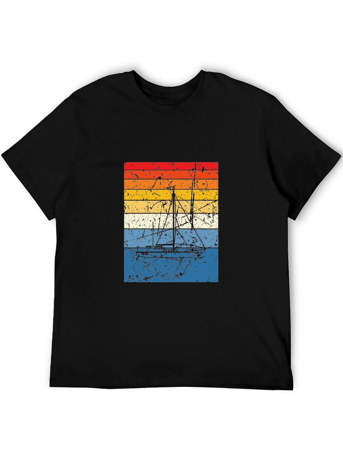 Retro Sunset Sailboat Graphic Tee