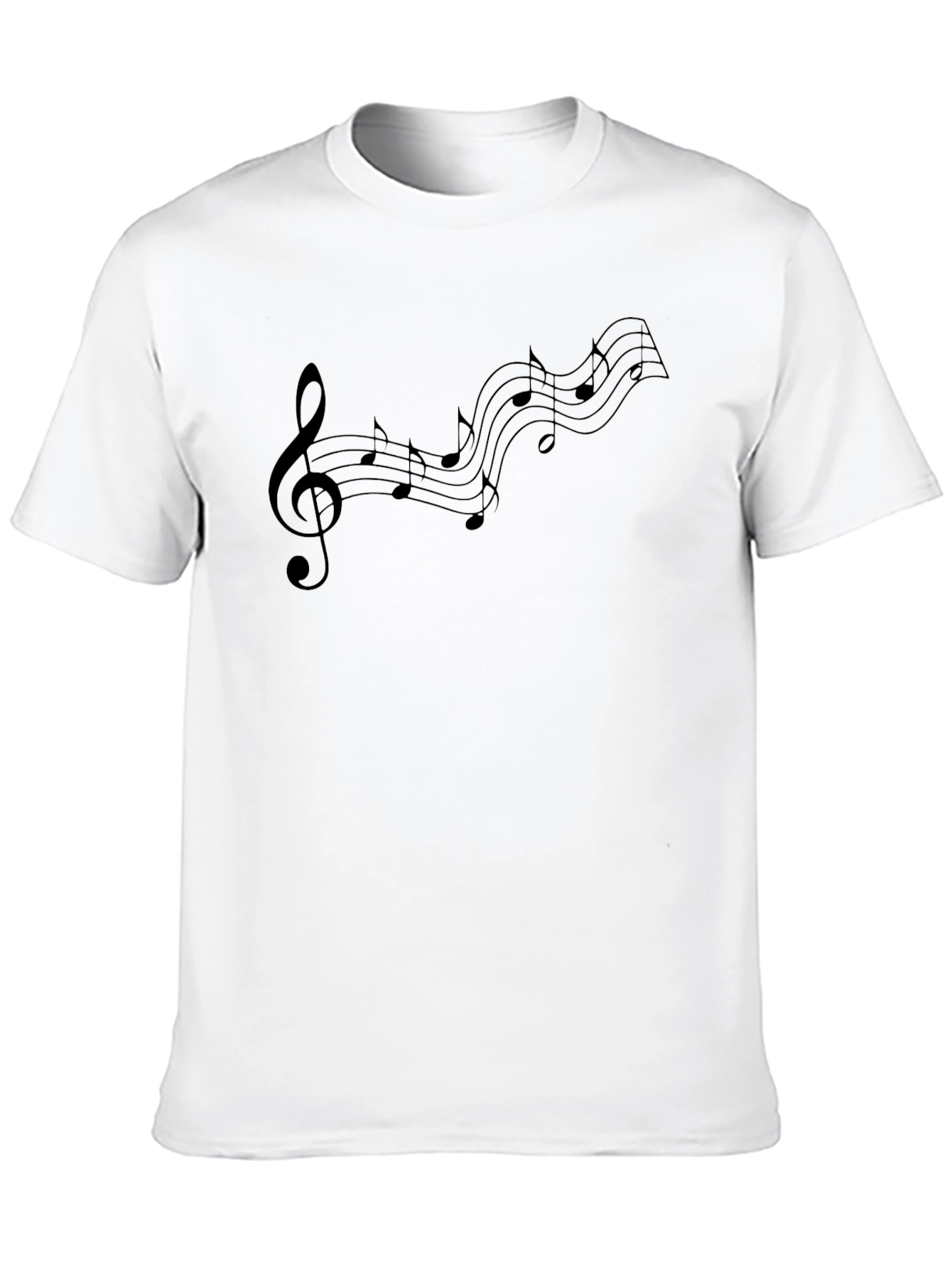 Musical Notes Graphic Black T-Shirt