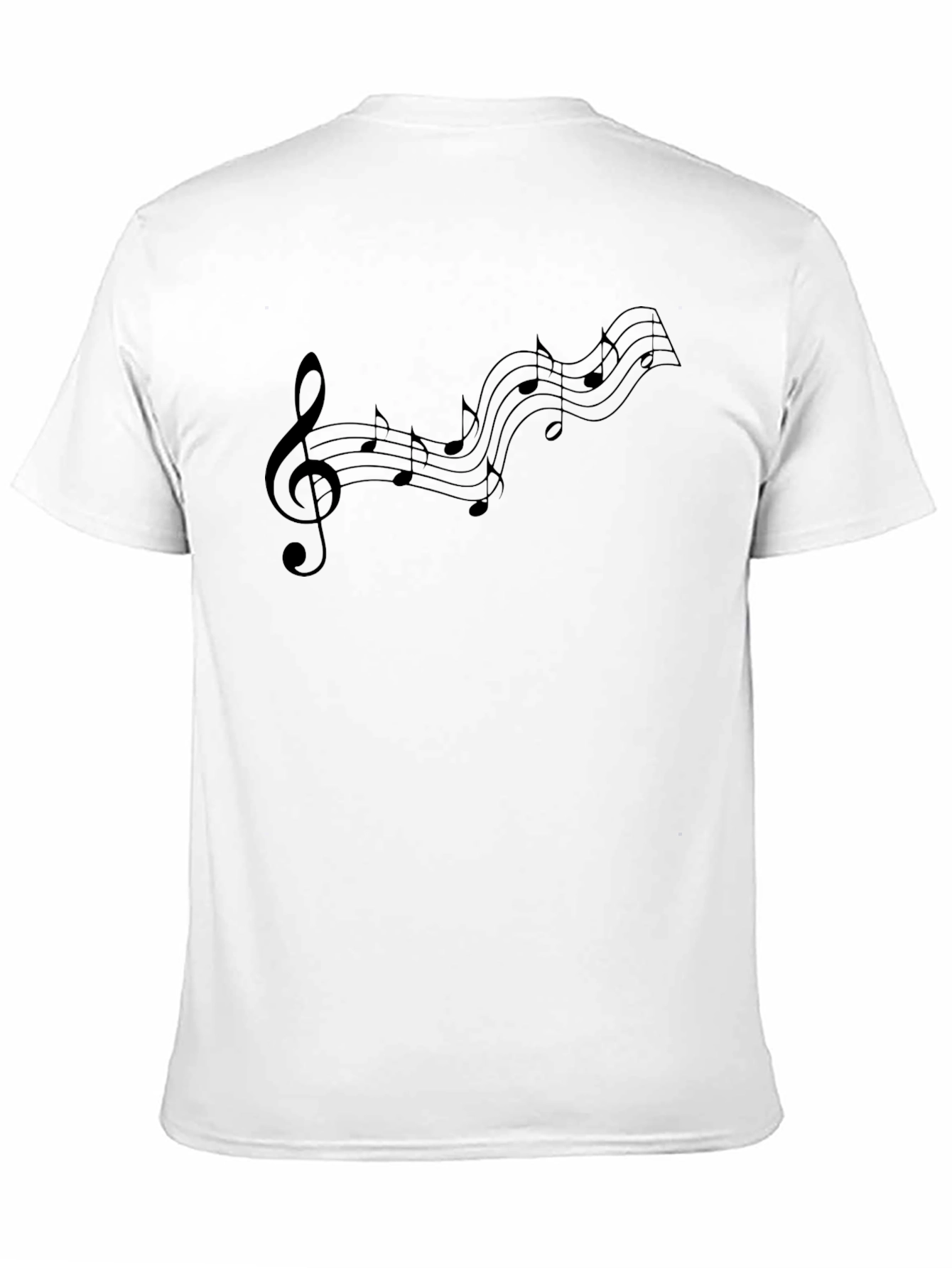 Musical Notes Graphic Black T-Shirt