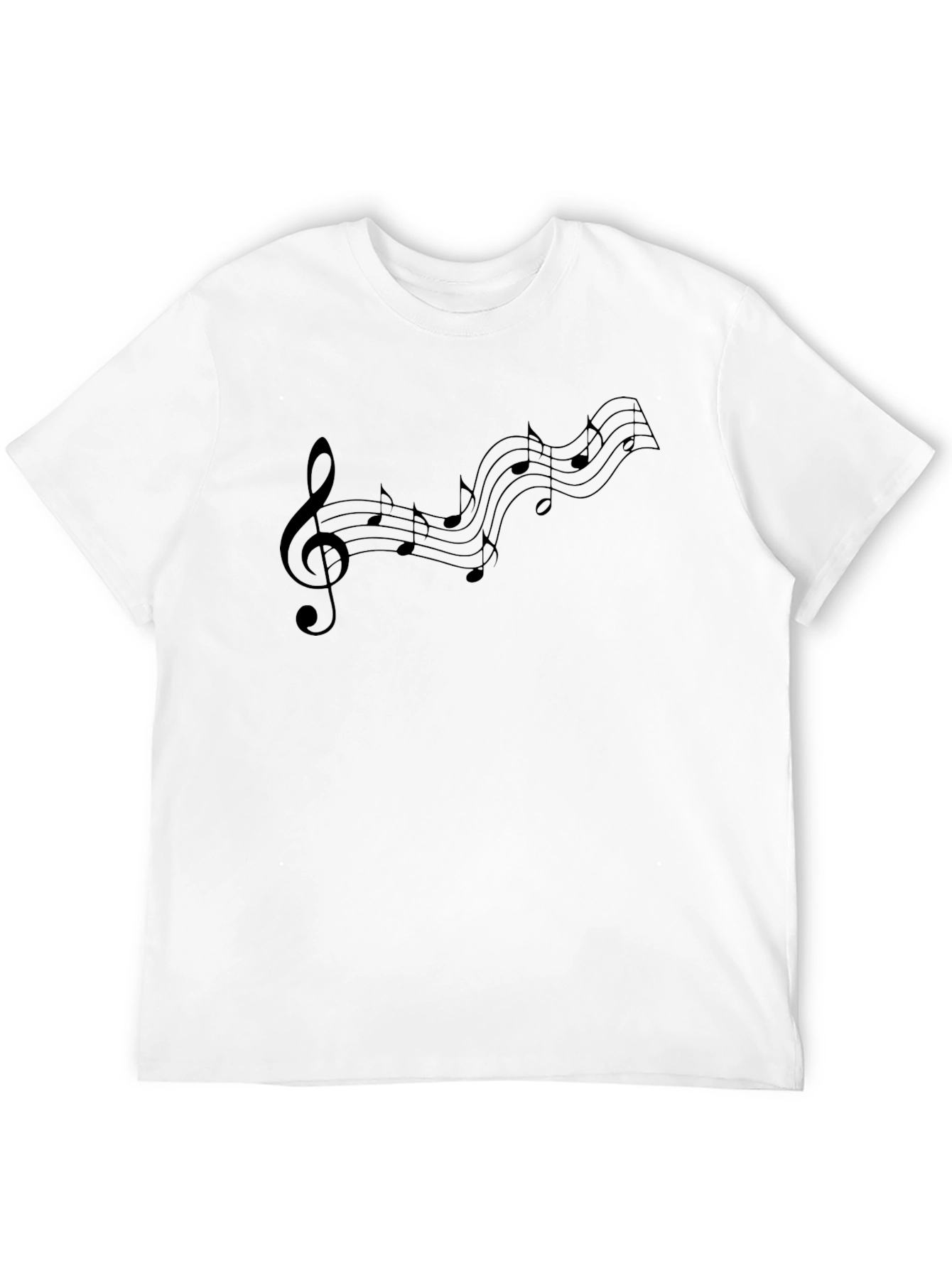 Musical Notes Graphic Black T-Shirt