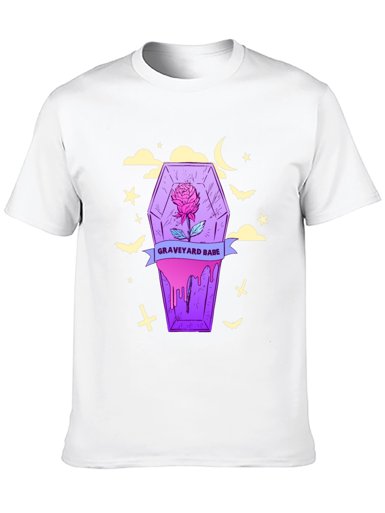 Graveyard Babe T-Shirt: Spooky Coffin Rose Tee
