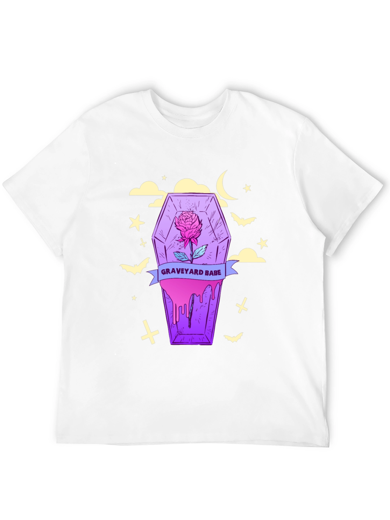Graveyard Babe T-Shirt: Spooky Coffin Rose Tee