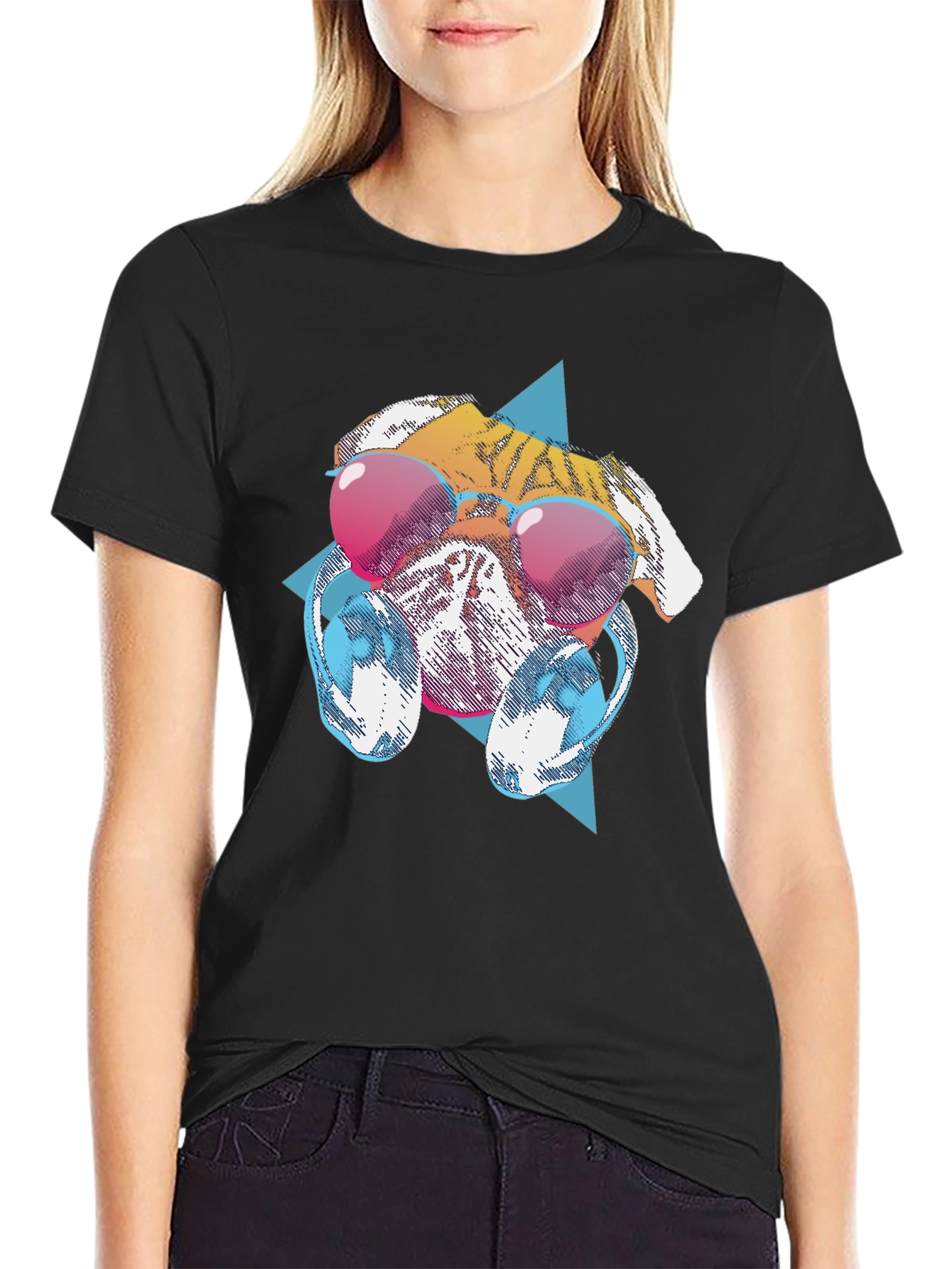 Cool Dog Graphic Tee - Black T-Shirt