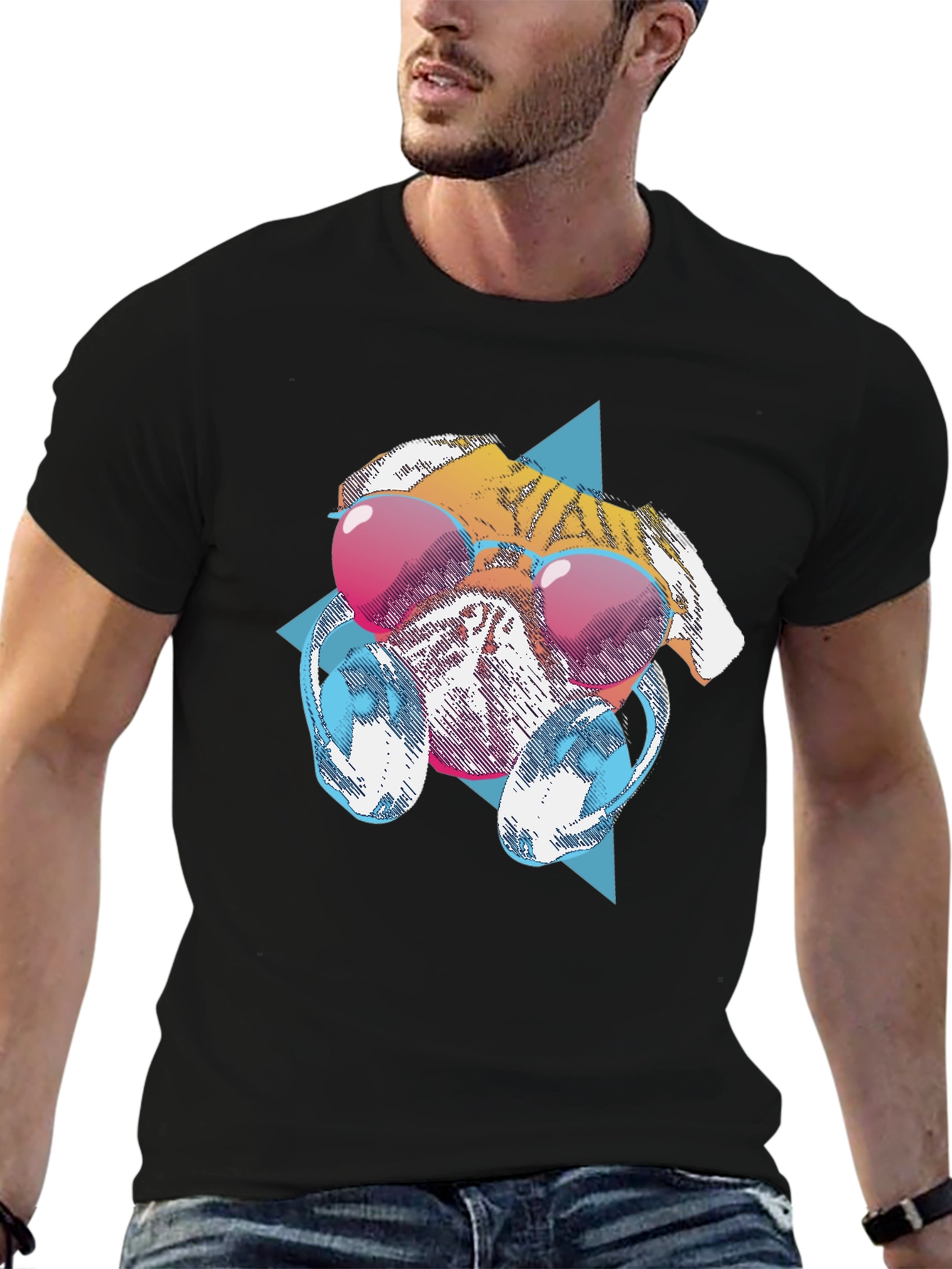 Cool Dog Graphic Tee - Black T-Shirt
