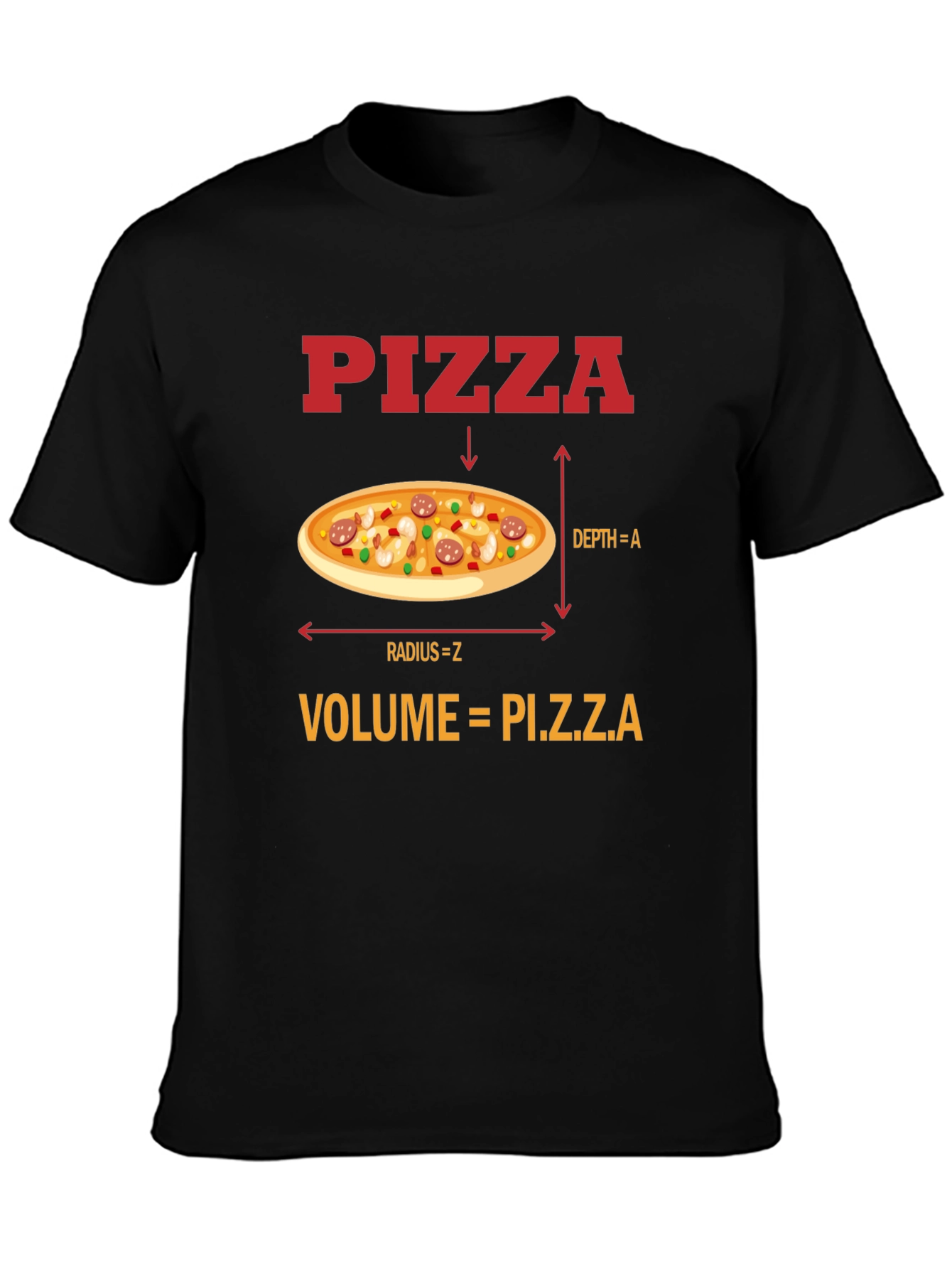 Pizza Volume Funny Math T-Shirt