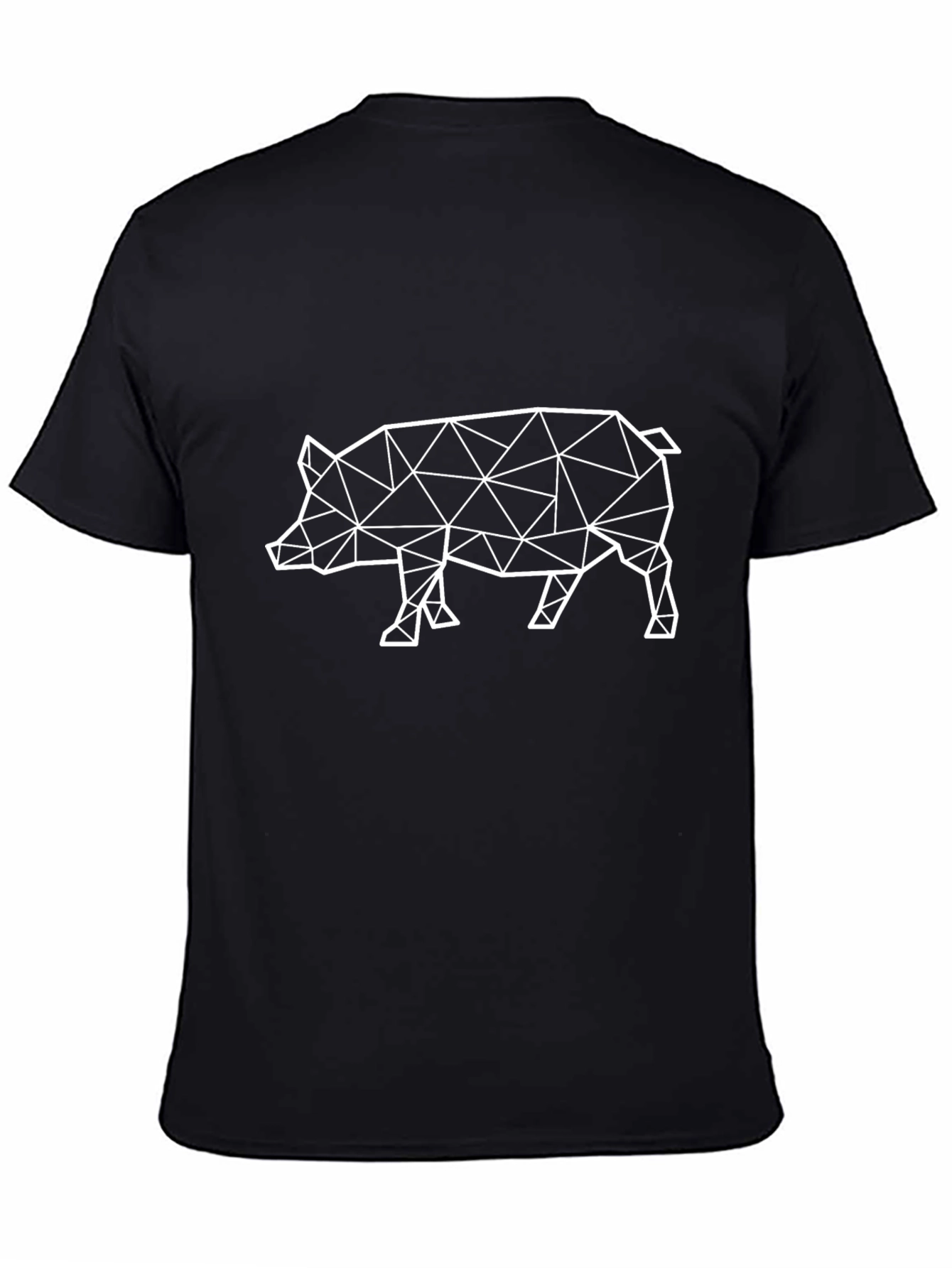 Geometric Pig Graphic Tee - Modern Animal Print Shirt