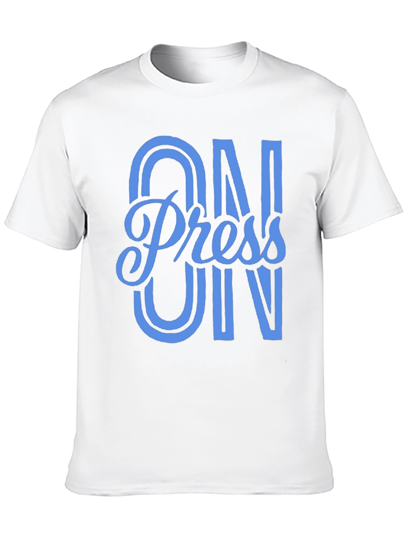 Press On Black Cotton Graphic T-Shirt