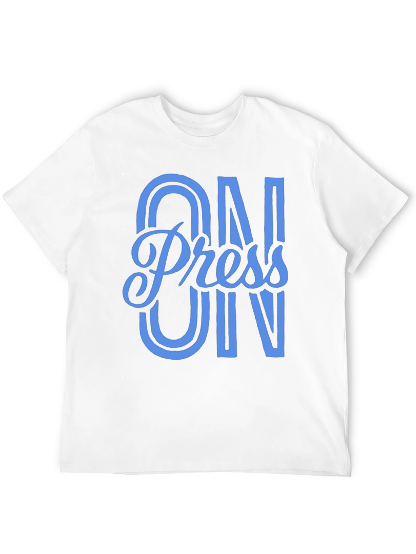 Press On Black Cotton Graphic T-Shirt