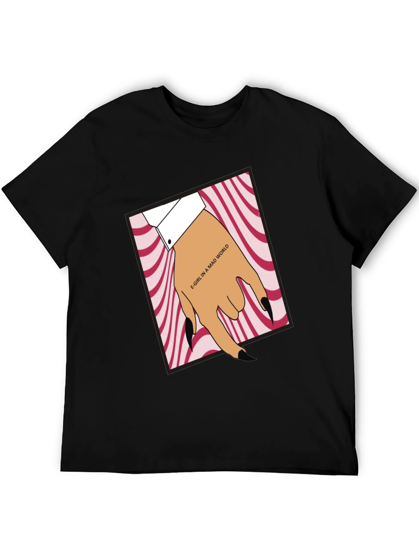 E-Girl in a Mad World Black T-Shirt