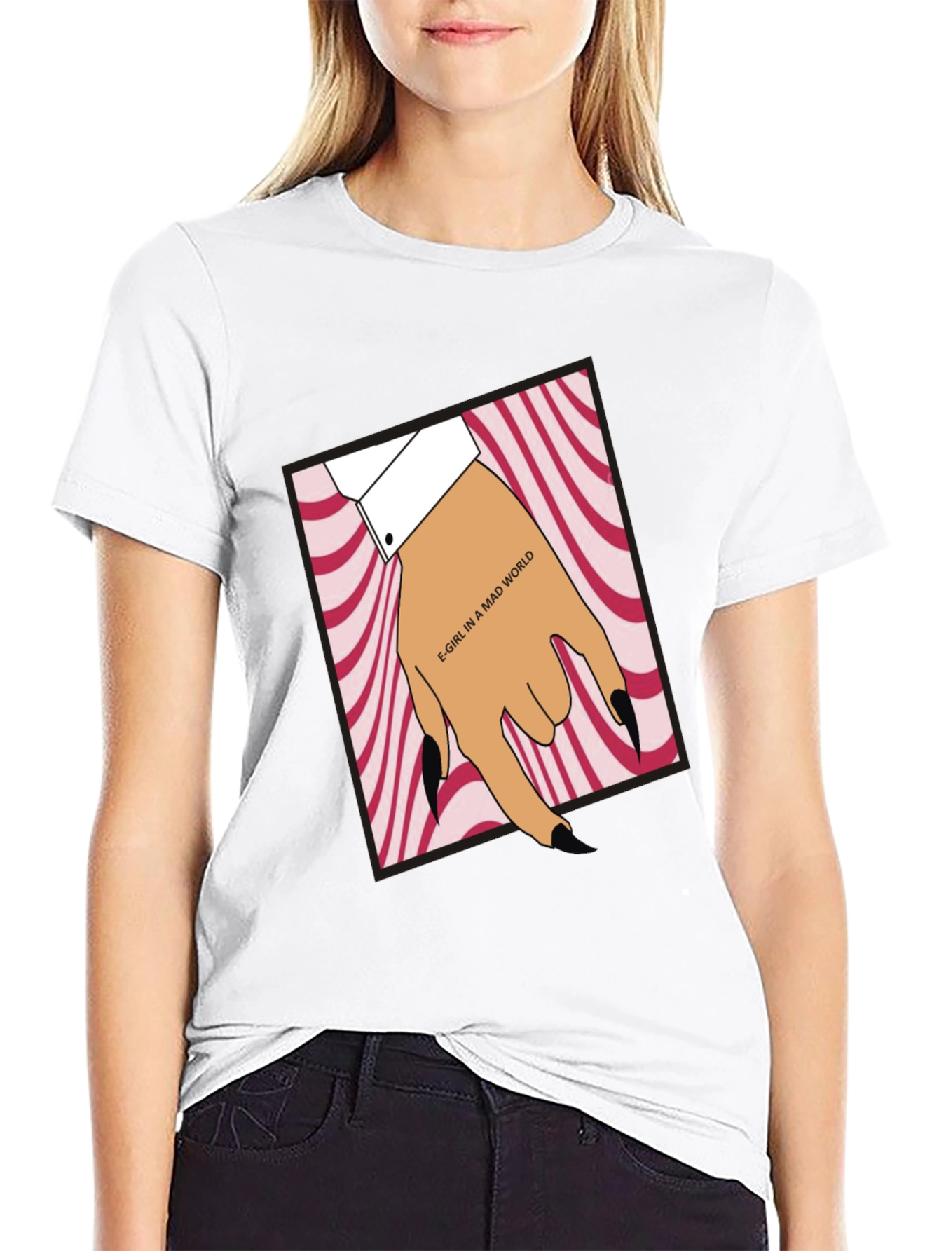 E-Girl in a Mad World Black T-Shirt